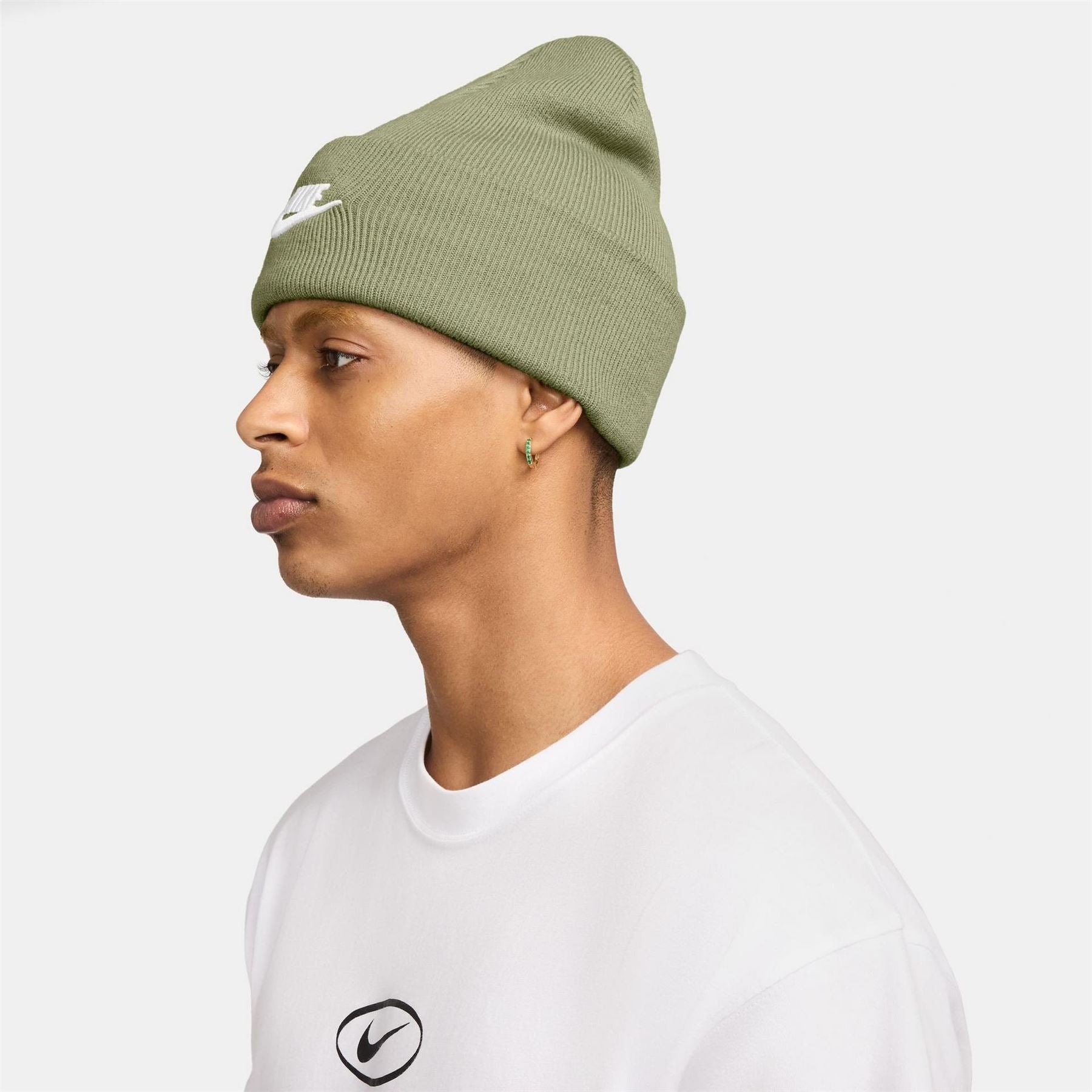Nike Nsw Peak Wordmark Logo Adjustable Cuff Beanie