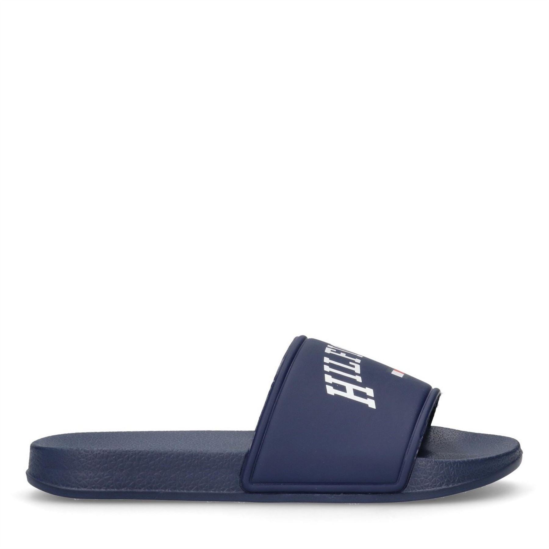 Tommy Hilfiger Junior Slides Open Toe Logo Print Flats