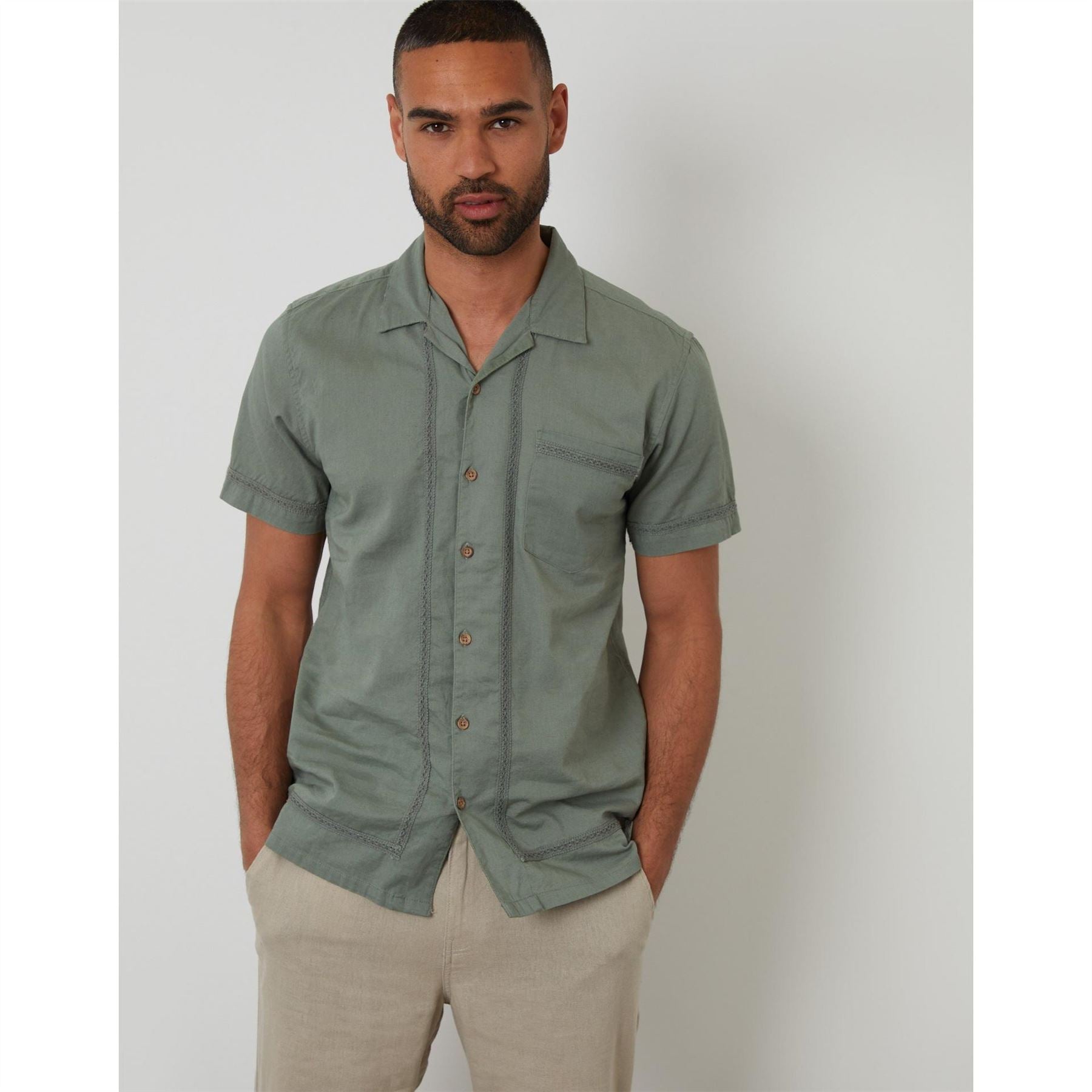 Threadbare Worden Short Sleeve Bowling Shirt