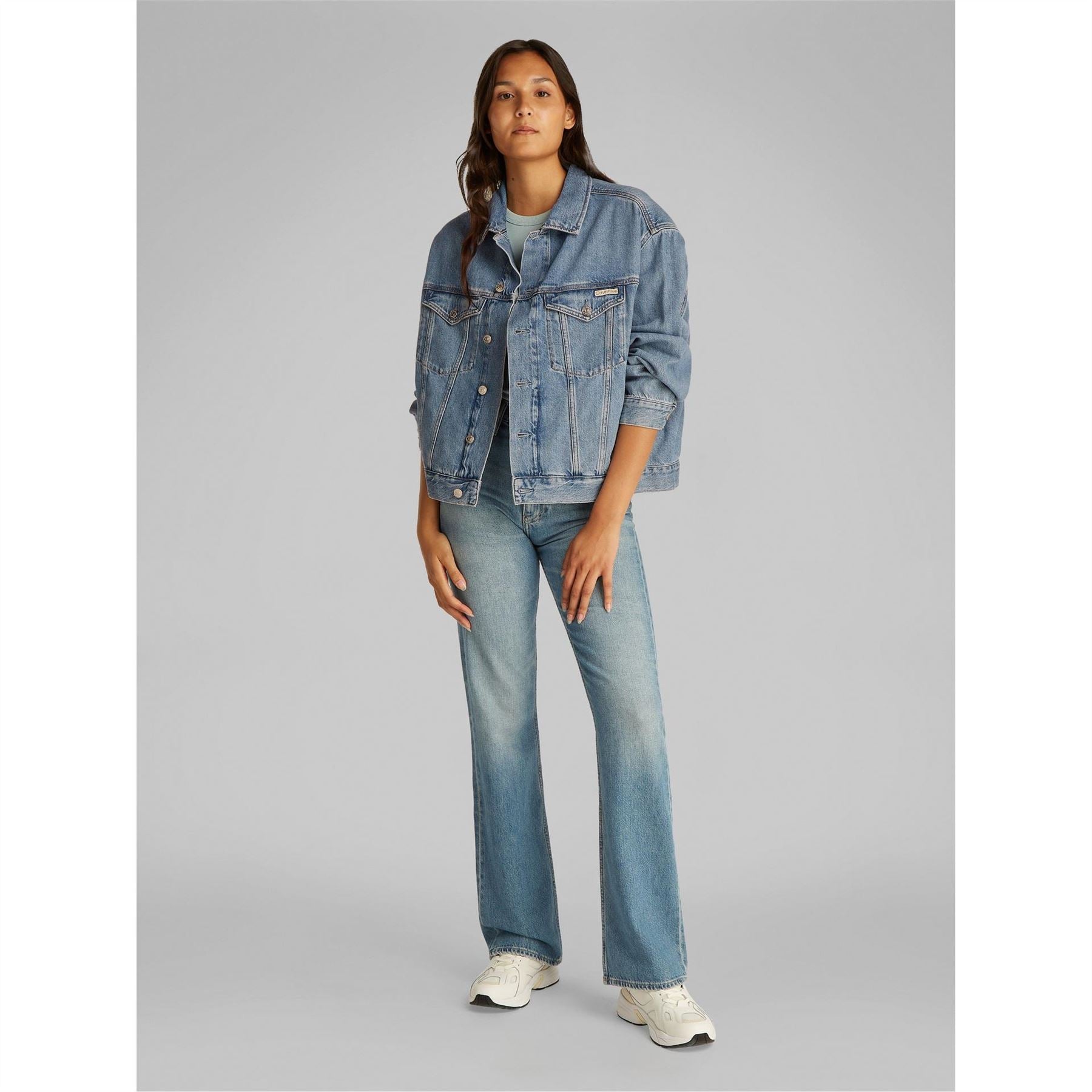 Calvin Klein Jeans Solid Patterned Denim Jacket