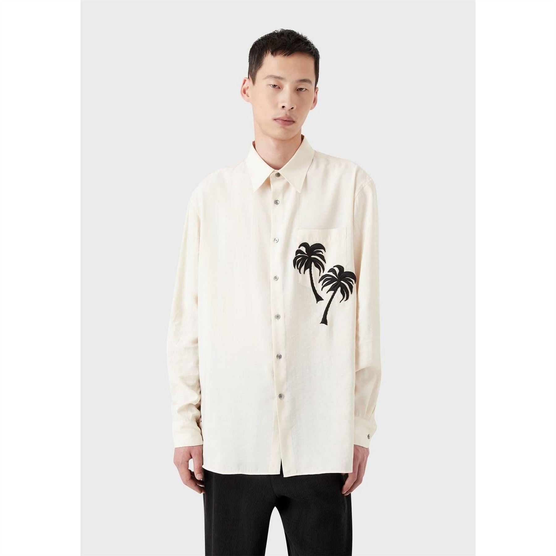 Emporio Armani Embroidered Palm Tree Shirt