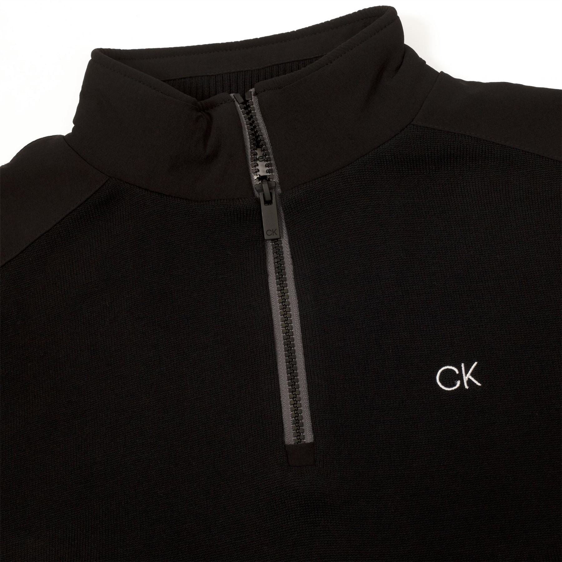 Calvin Klein Golf Embroidered Zip Neck Raglan Sleeve Sweatshirt