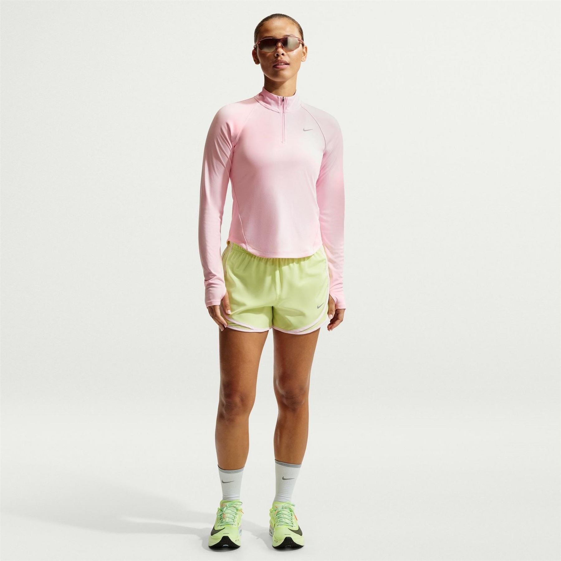 Nike Womens Pacer Long Sleeve 1 2 Zip Running Top
