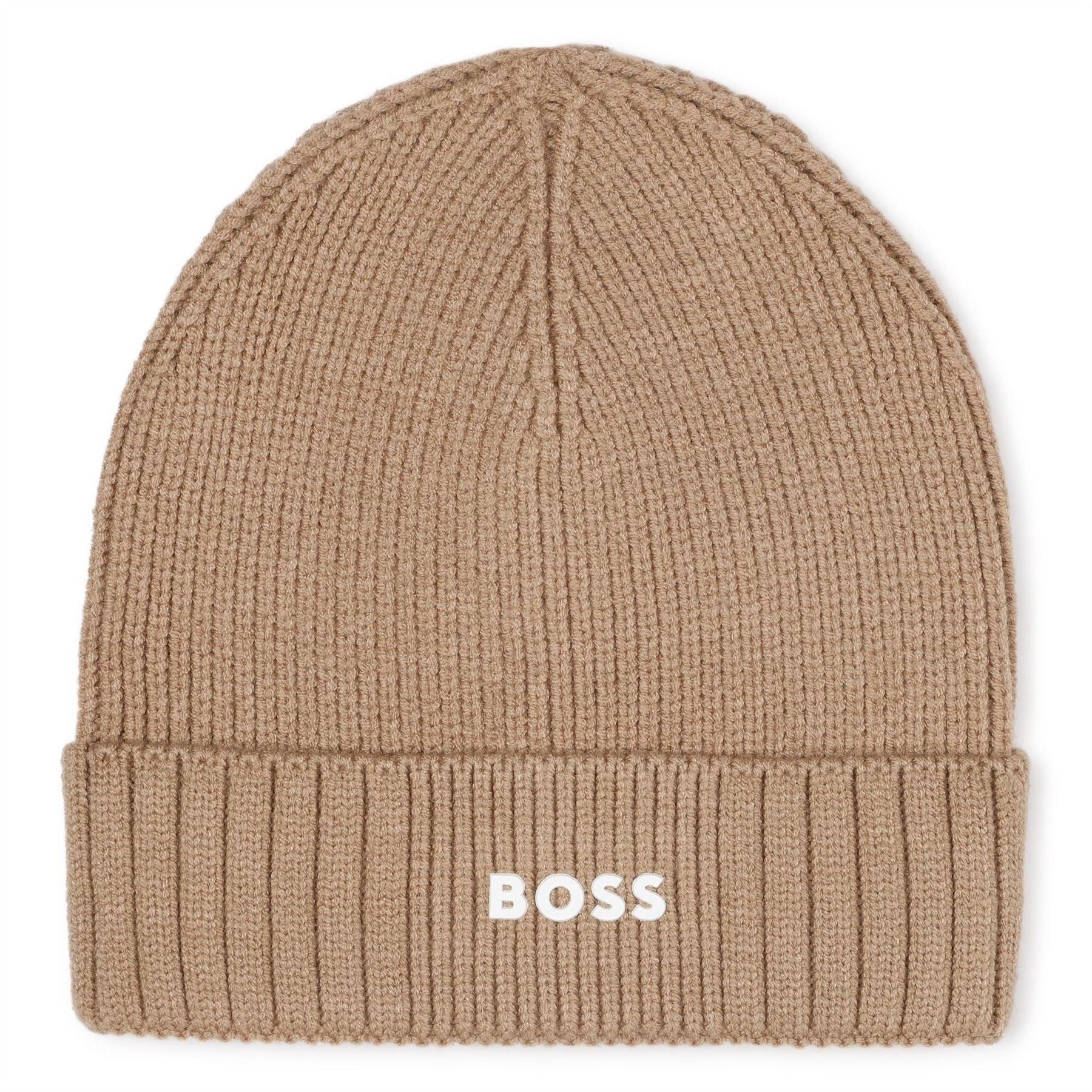 Boss Junior Logo Print Lettering Adjustable Cuff Beanie