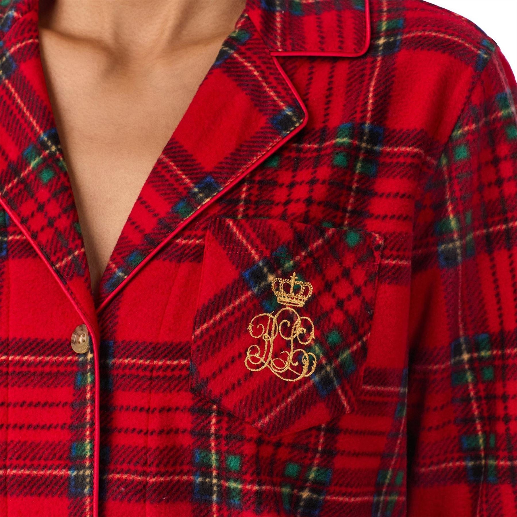 Lauren by Ralph Lauren Collared Neck Long Sleeve Pyjama Set