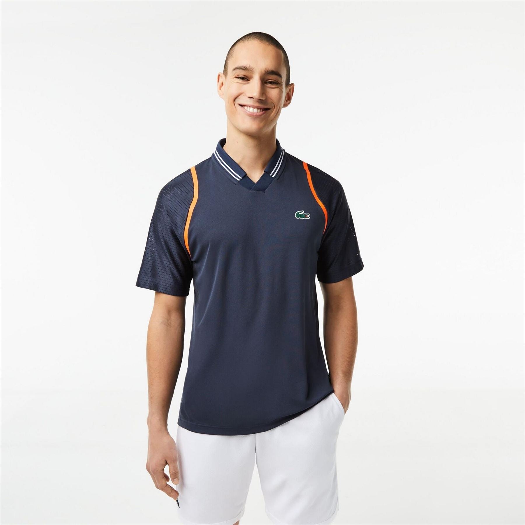 Lacoste Short Sleeved Ribbed Collar Performance Polo Shirt