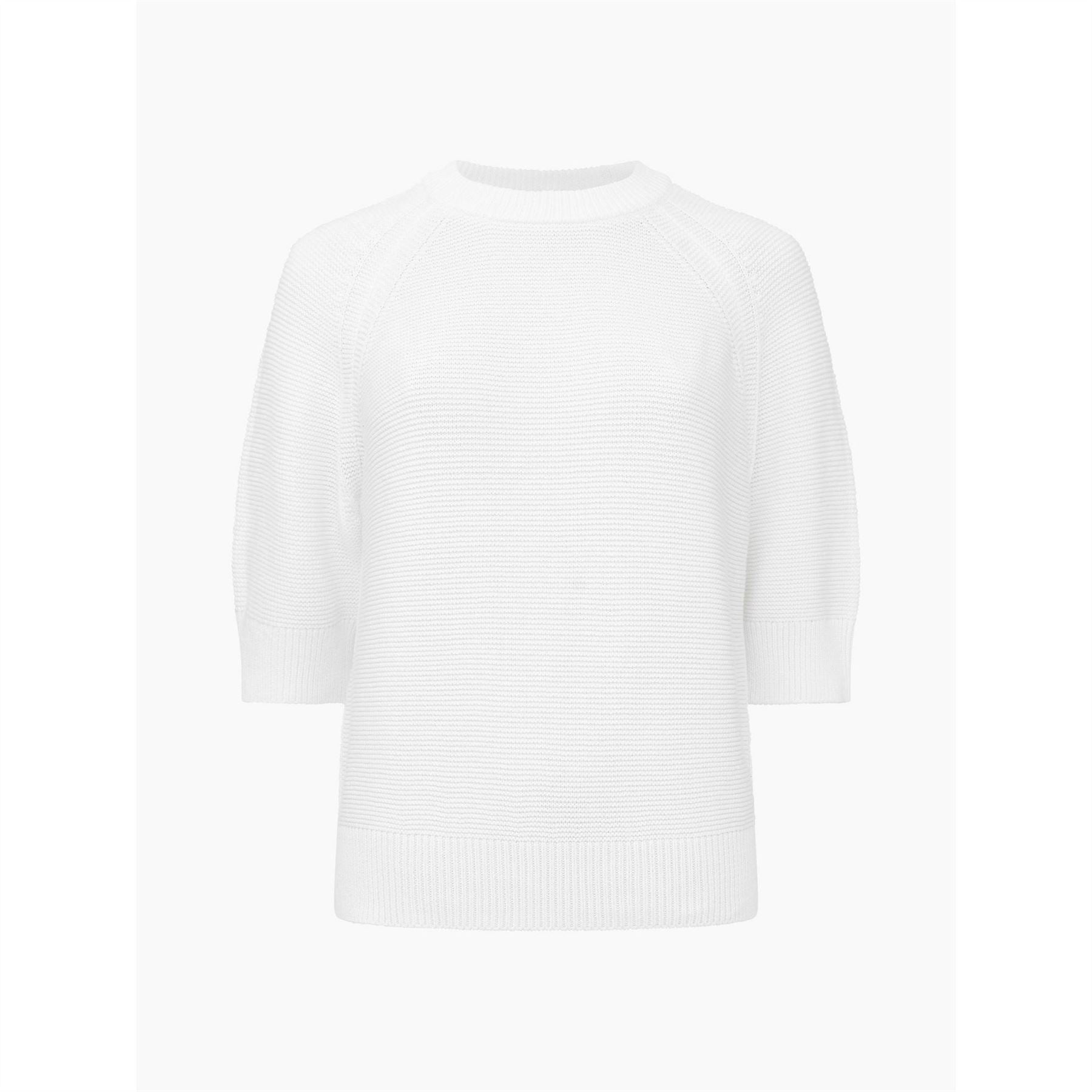 French Connection Relaxed Fit Ribbed Short Sleeve Crew Neck Sweater