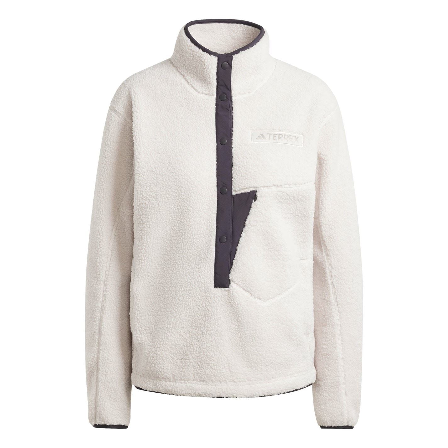 adidas Womens Terrex Xploric High Pile Fleece Pullover Sweatshirt