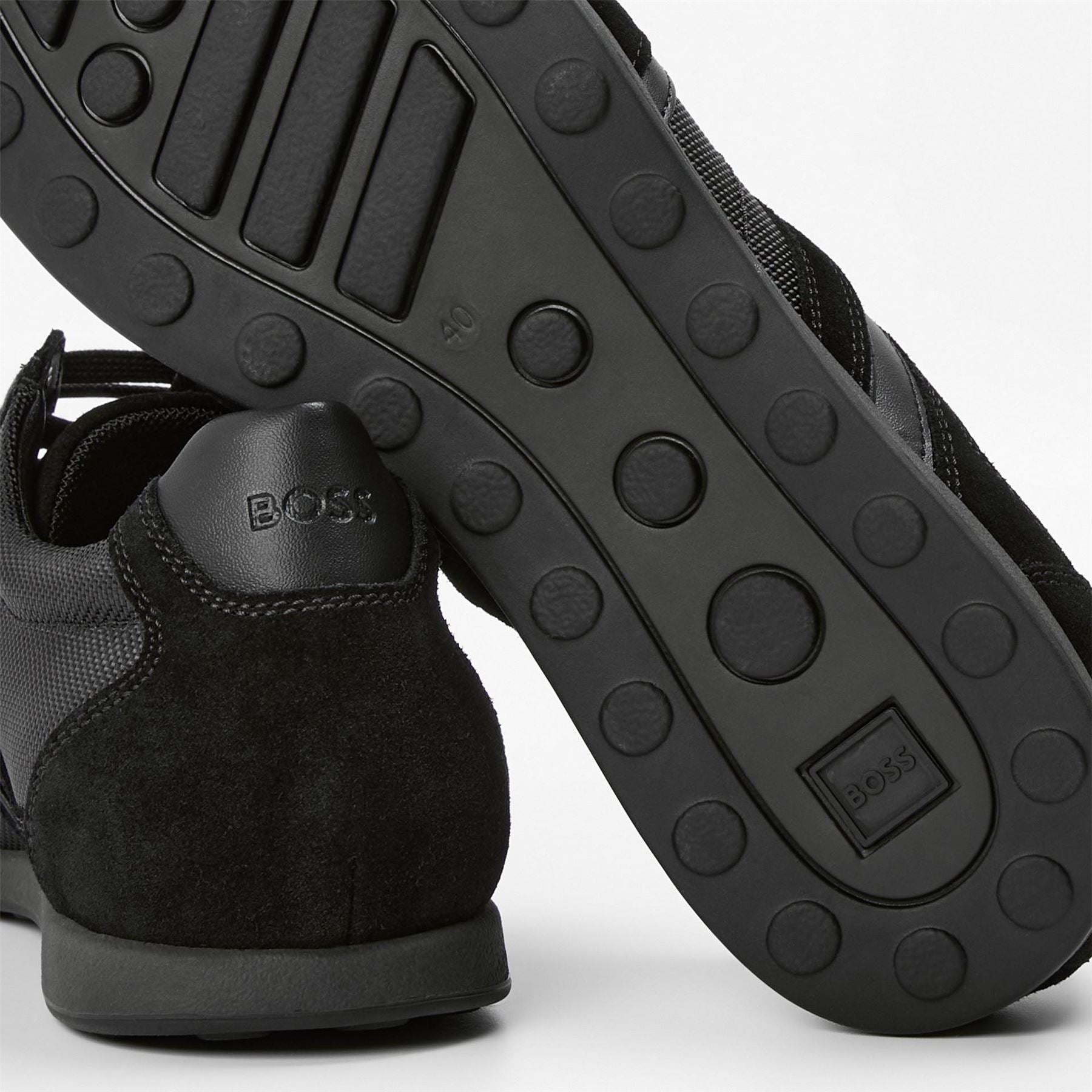 Boss Low Top Round Toe Flat Heel Sneakers
