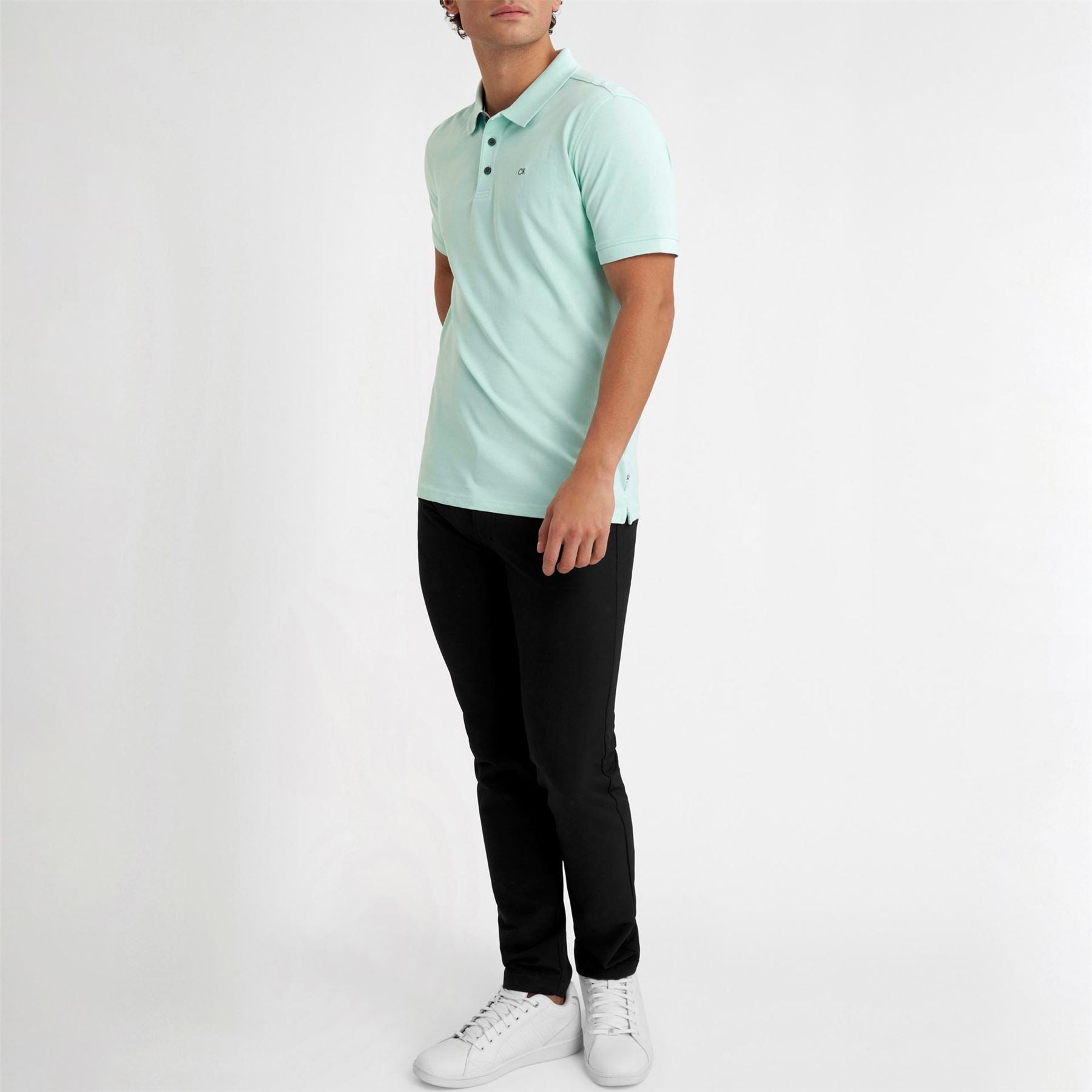 Calvin Klein Golf Embroidered Collared Neck Short Sleeve Polo Shirt