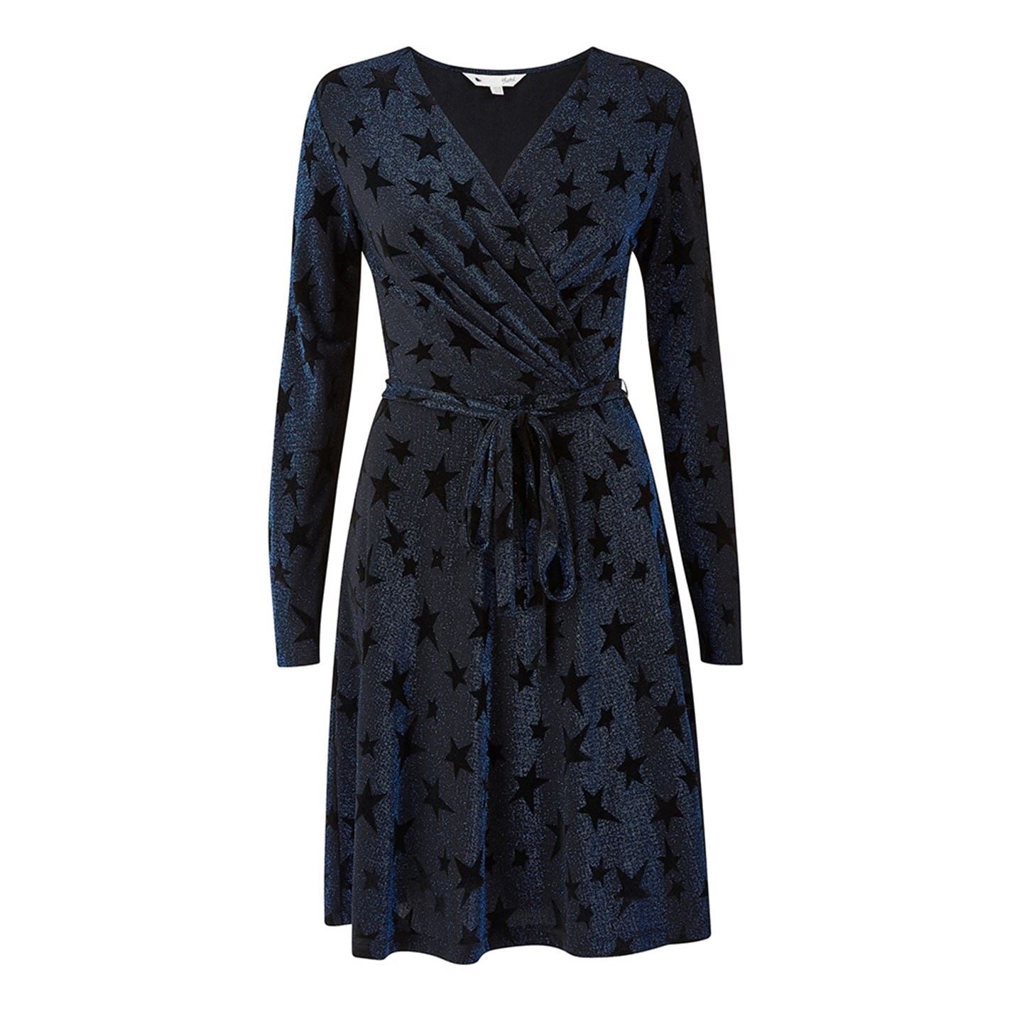 Yumi Velour Star Wrap Dress
