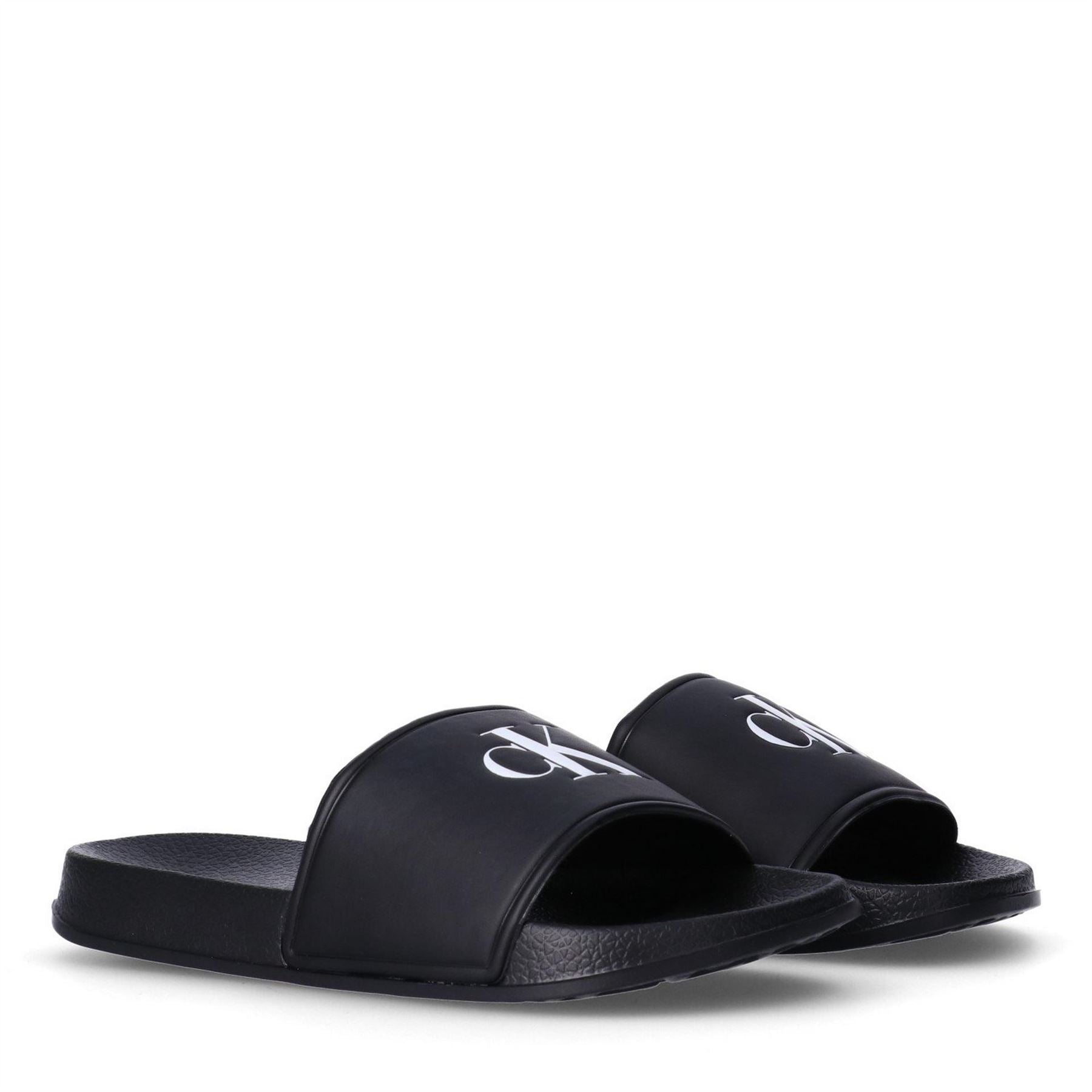 Calvin Klein Jeans Junior Open Toe Logo Print Slides