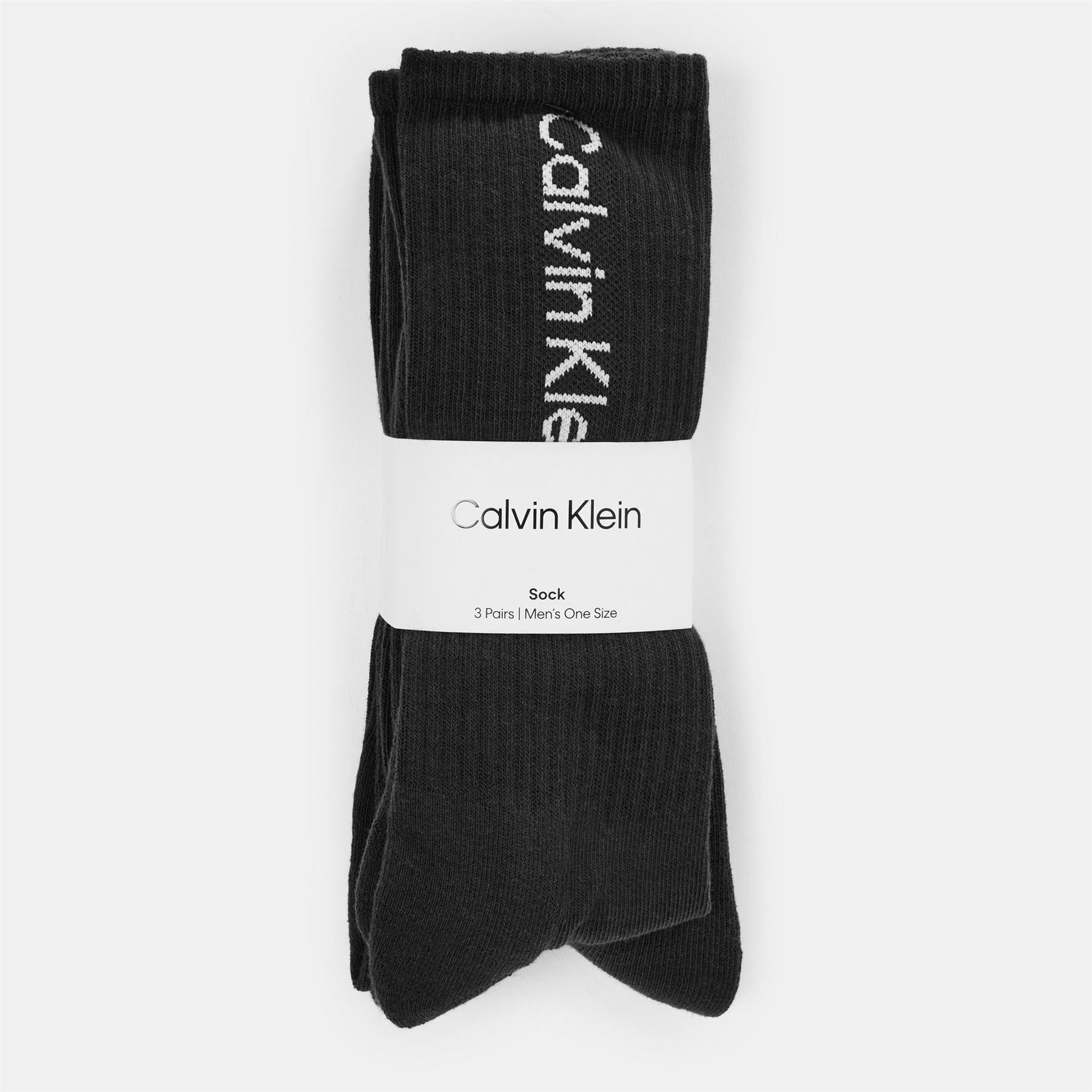 Calvin Klein 3 Pack Lettering Crew Socks