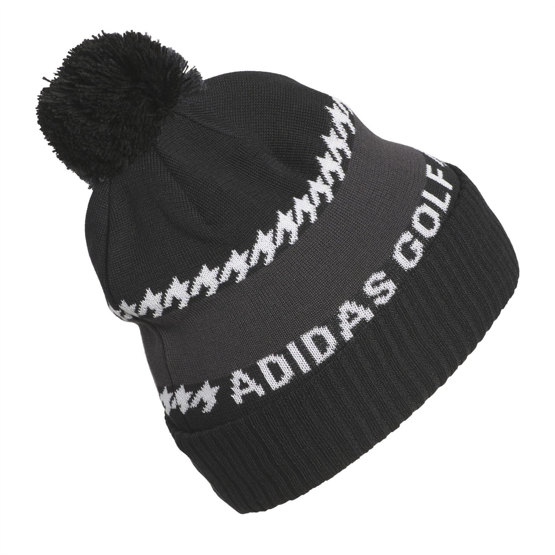 adidas Logo Lettering Soft Feel Bobble Hat with Pom Pom