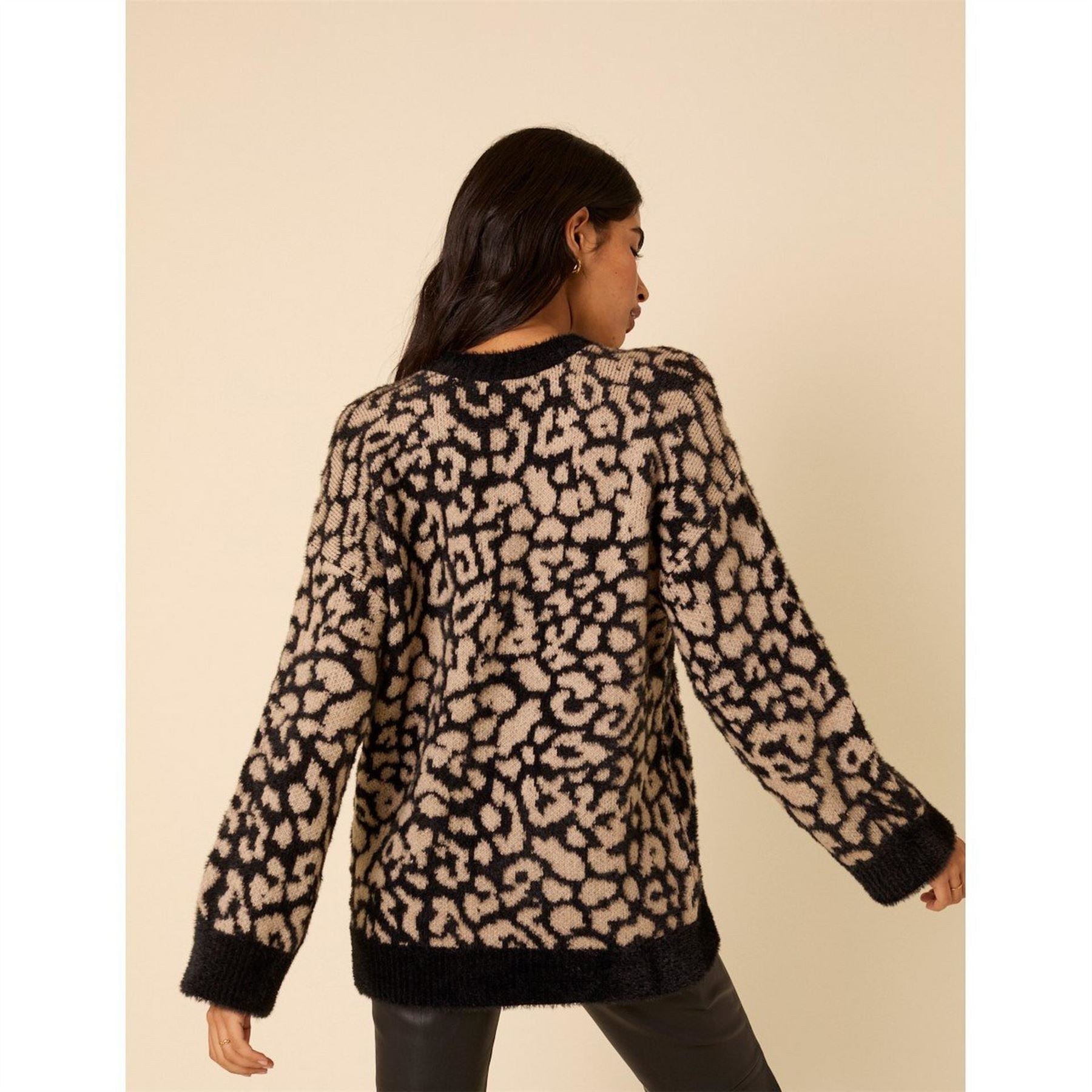 Nobodys Child Leopard Jacquard Oversized Jumper