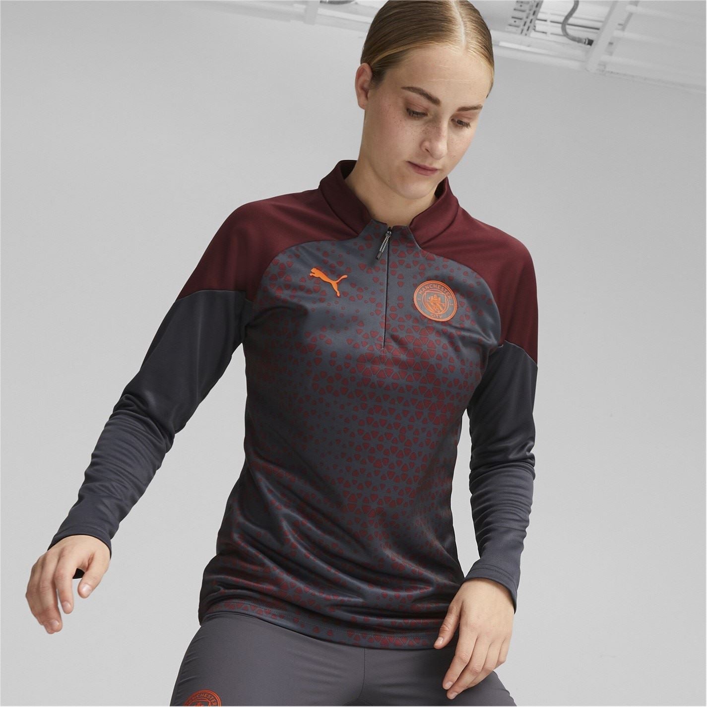 Puma Womens Mcfc Training Fleece W Drill Top