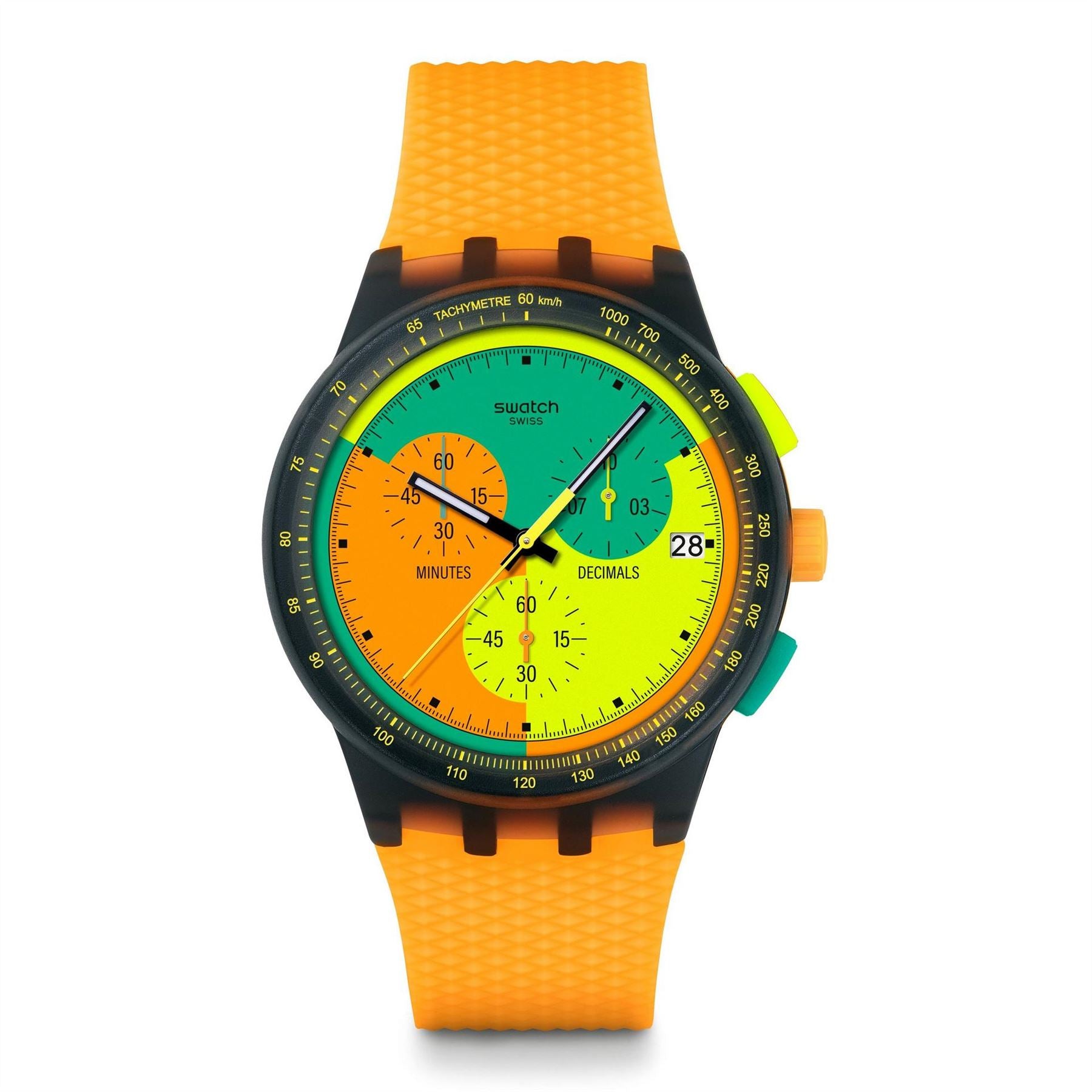 Swatch Chronograph Racing Rubber Single Wrap Analogue Watch