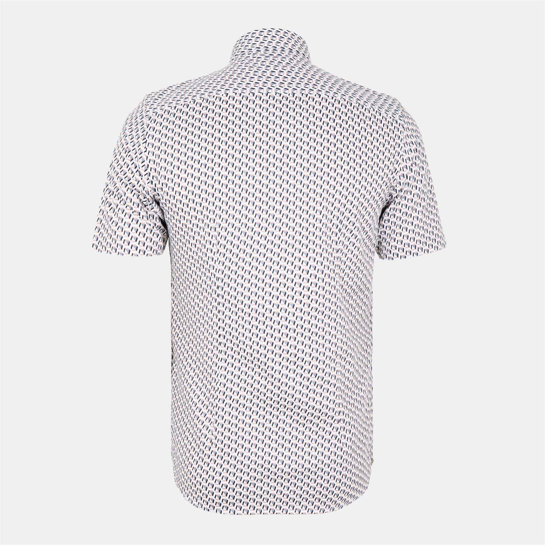 Ted Baker Geo Geographic Print Regular Fit Short Sleeve Shirt