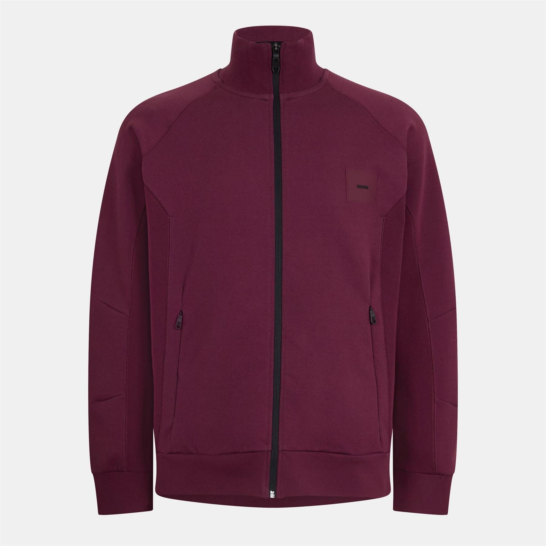 Boss Skaz Ribbed Patterned Full Zipper Ribbed Cuff Sweat Jacket