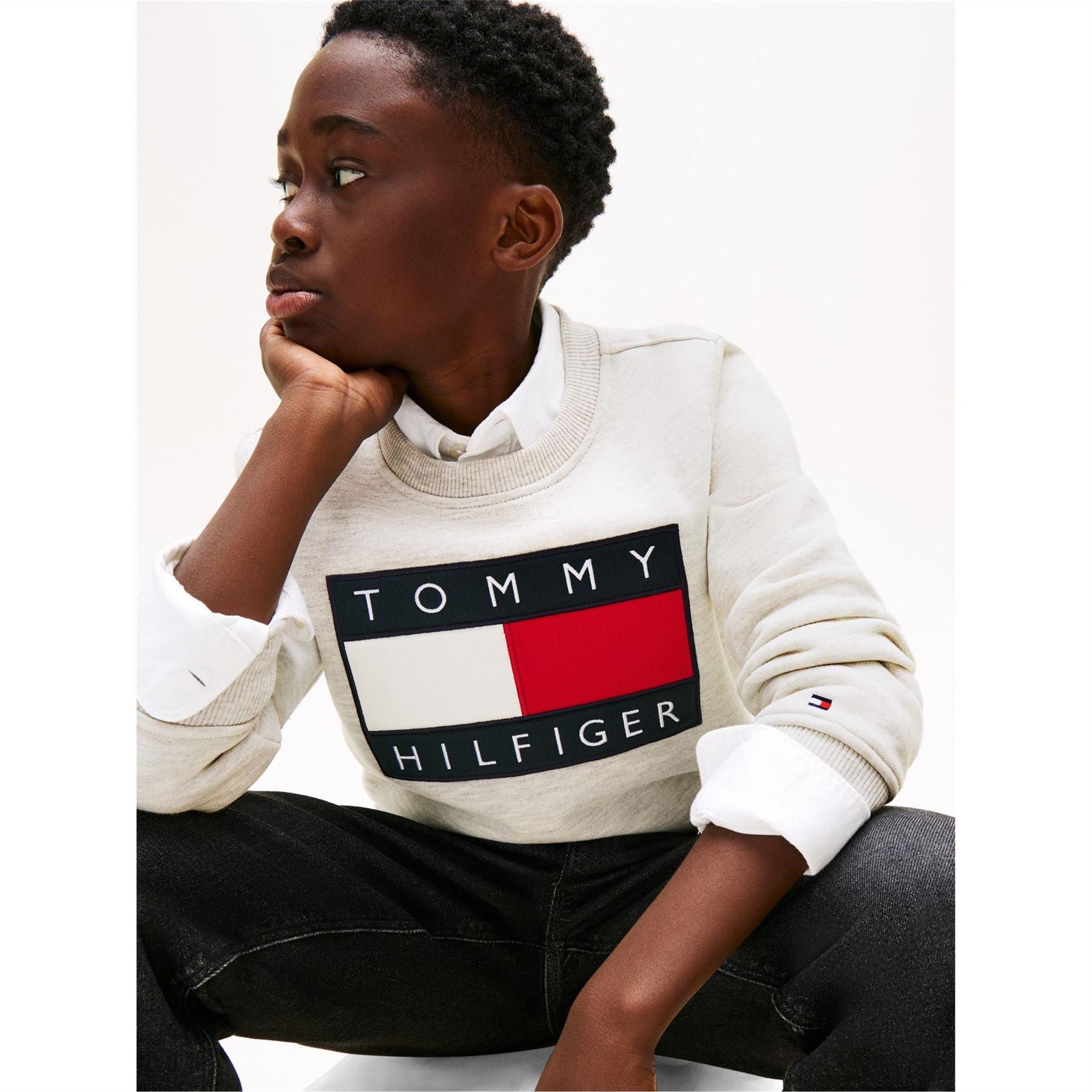 Tommy Hilfiger Heritage Embroidered Crew Neck Long Sleeve Sweatshirt