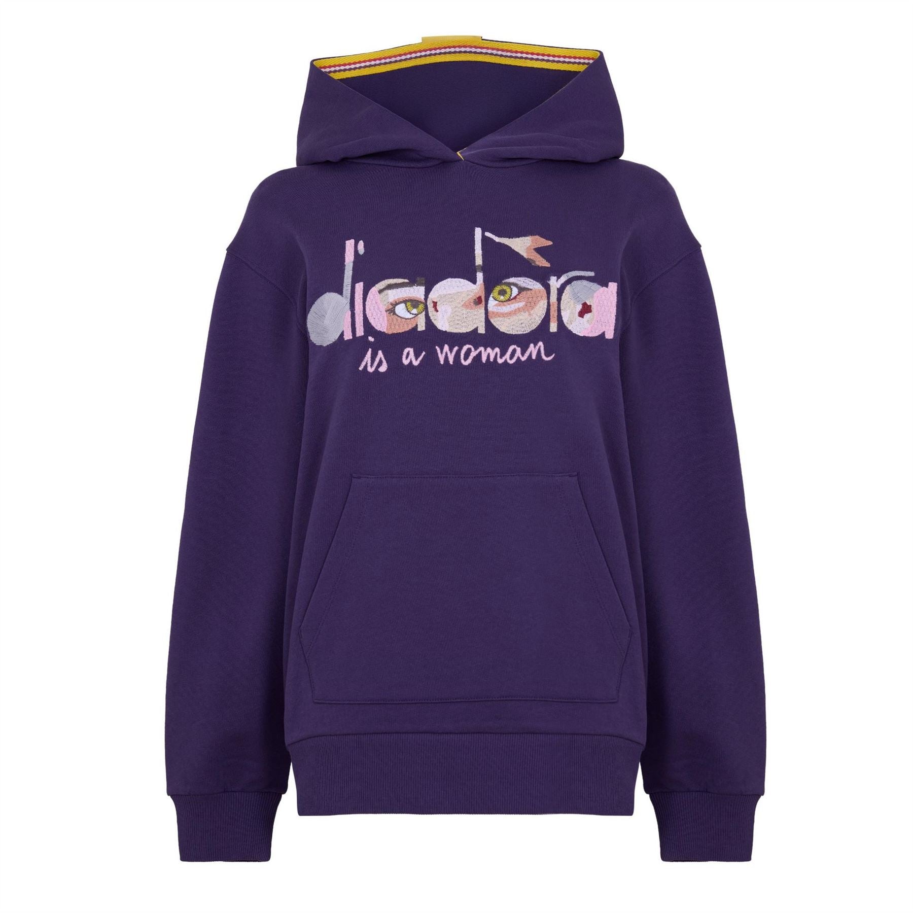Diadora Embroidered Hooded Neck Long Sleeve Sweater