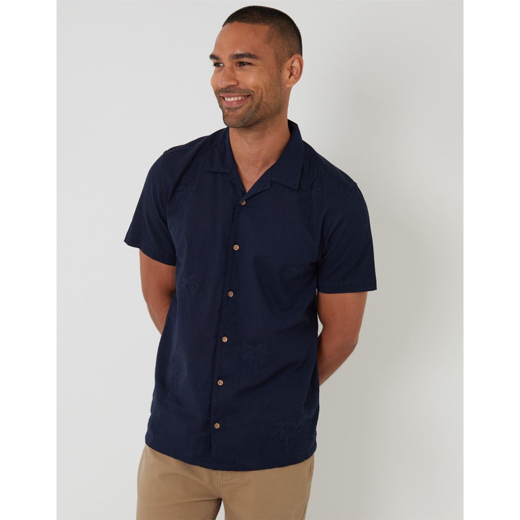 Threadbare Regular Fit Short Sleeve Point Collar Shirt