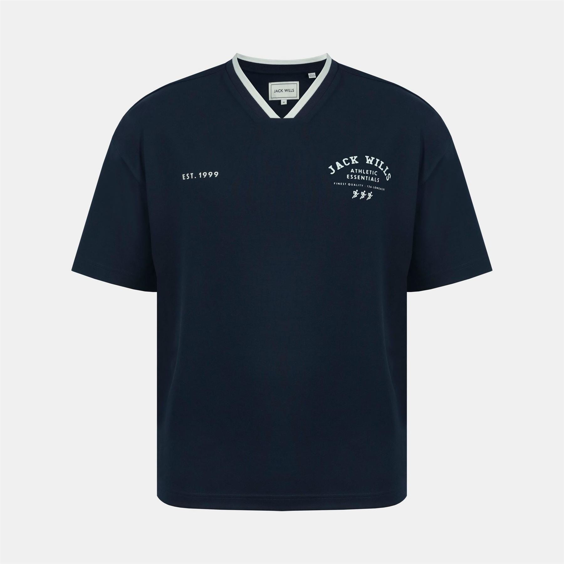 Jack Wills V Neck Short Sleeve Oversized T-Shirt