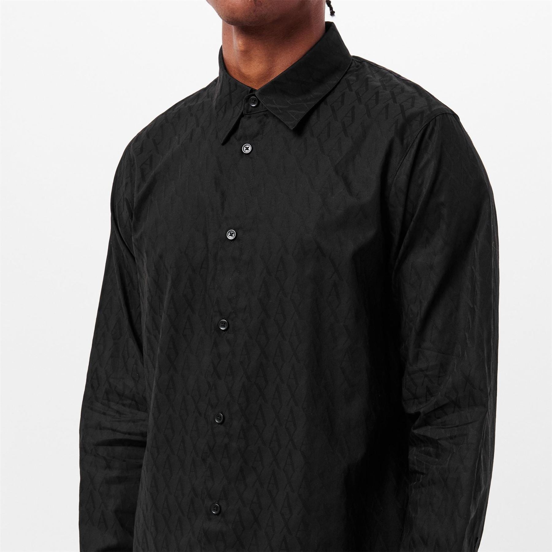 Armani Exchange Exchange Collared Neck Long Sleeve Shirt