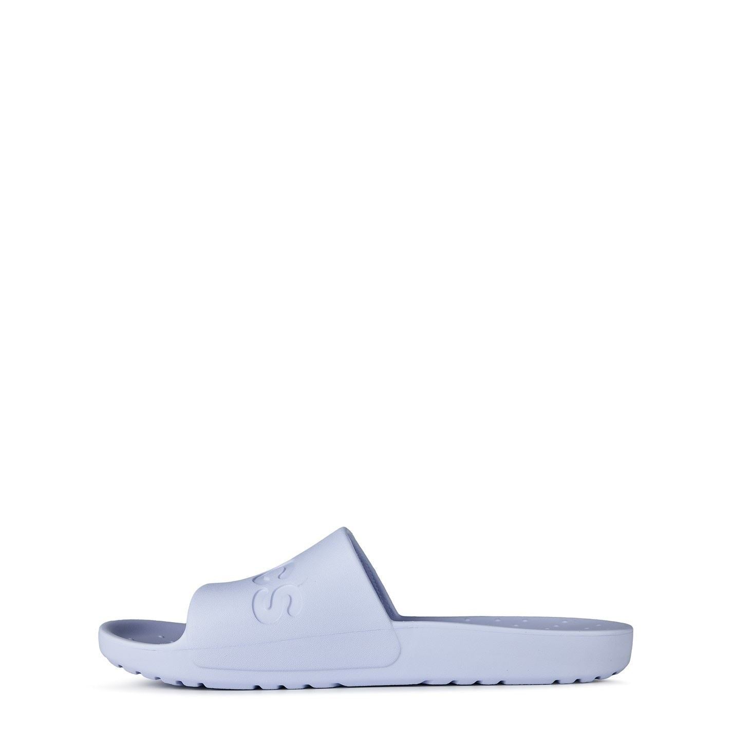 Crocs Logo Print Open Toe Flat Heel Slides