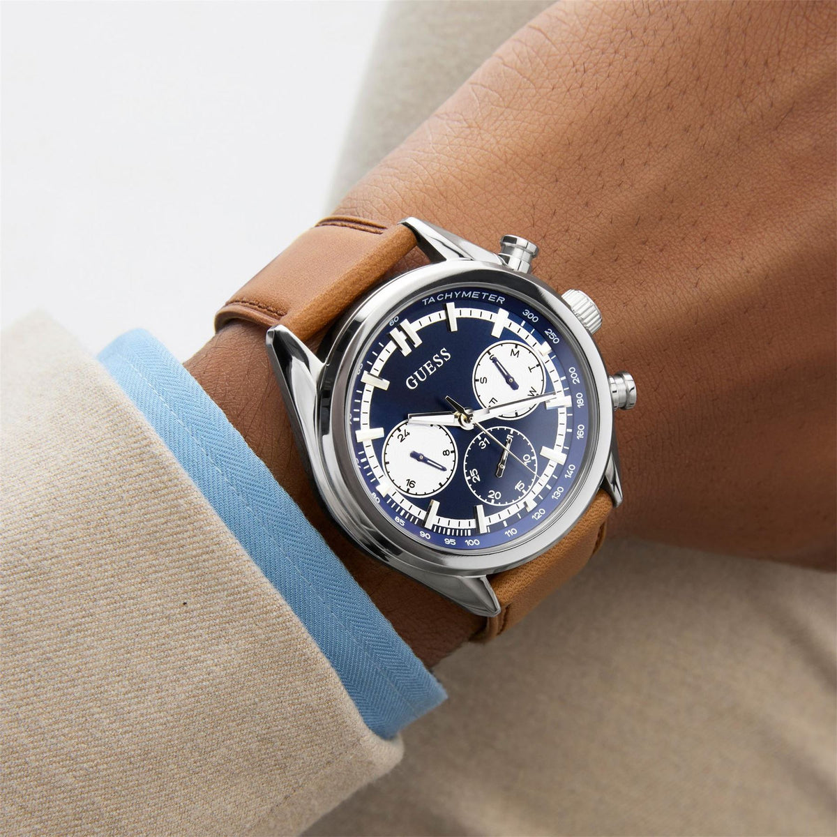 Guess SN71 Racing Leather Single Wrap Analogue Watch