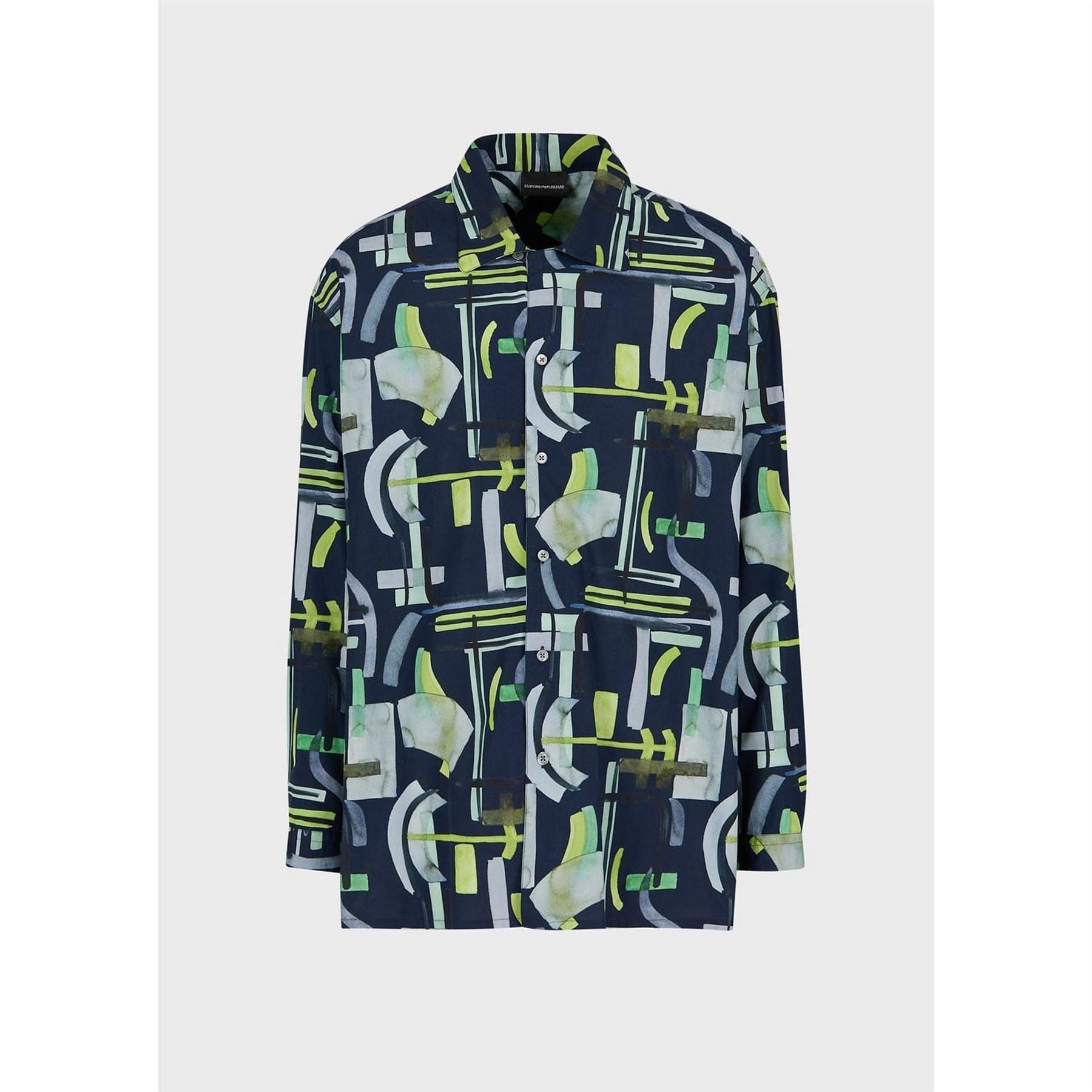 Emporio Armani Abstract Print Long Sleeve Shirt