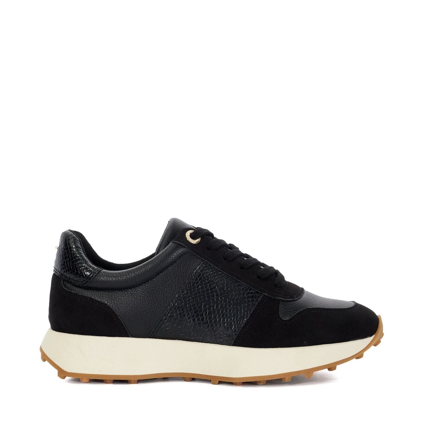 Dune London Ld99 Snake Skin Textured Low Top Sneakers