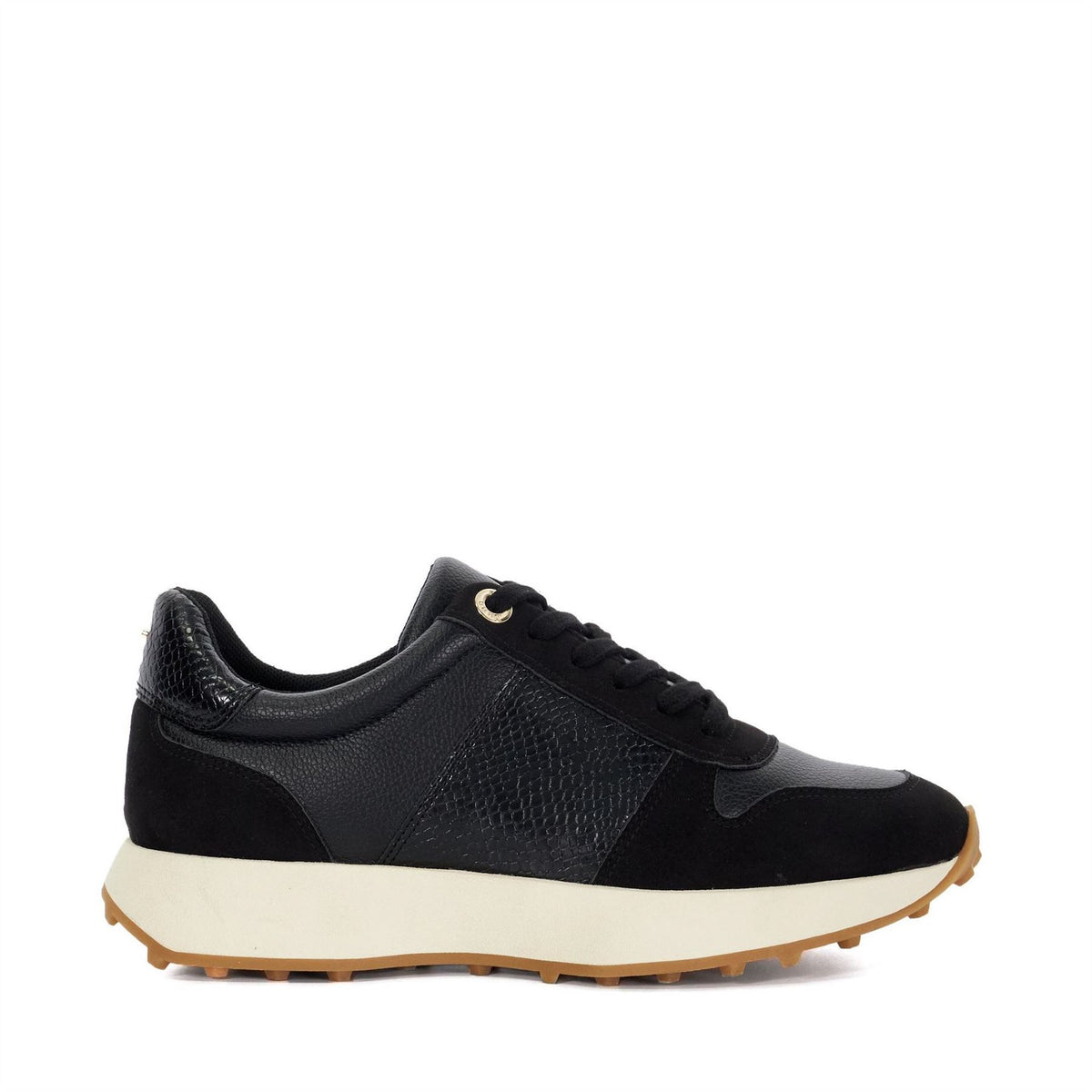 Dune London Ld99 Snake Skin Textured Low Top Sneakers