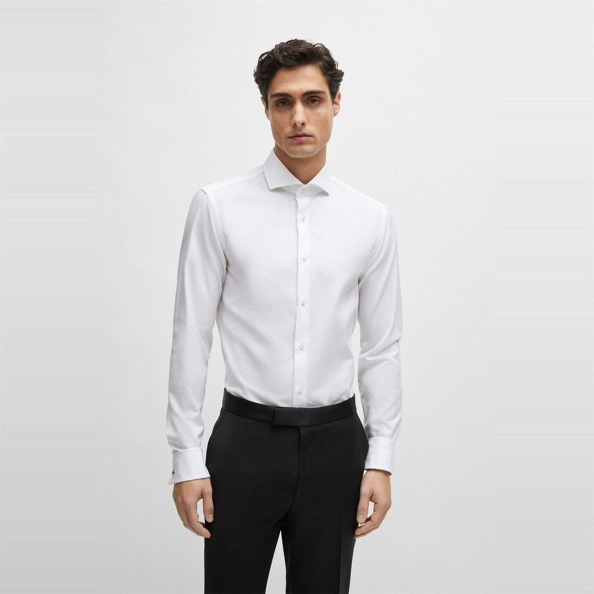 Boss Spread Collar Long Sleeve Regular Fit Shirt
