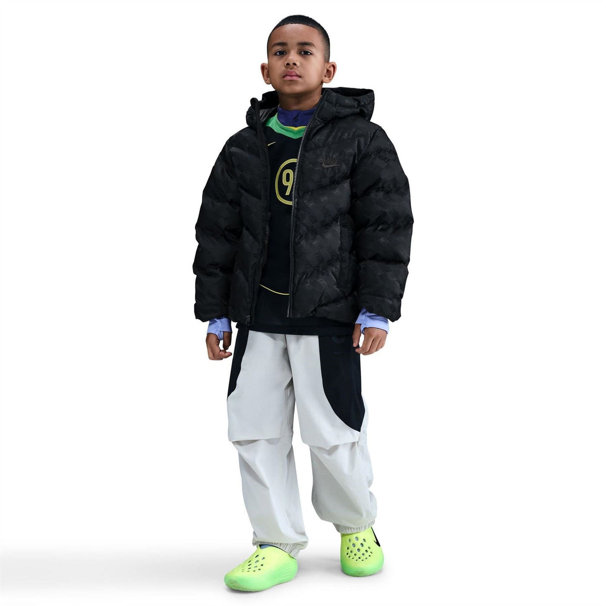 Nike Hooded Neck All Over Logo Puffer Jacket