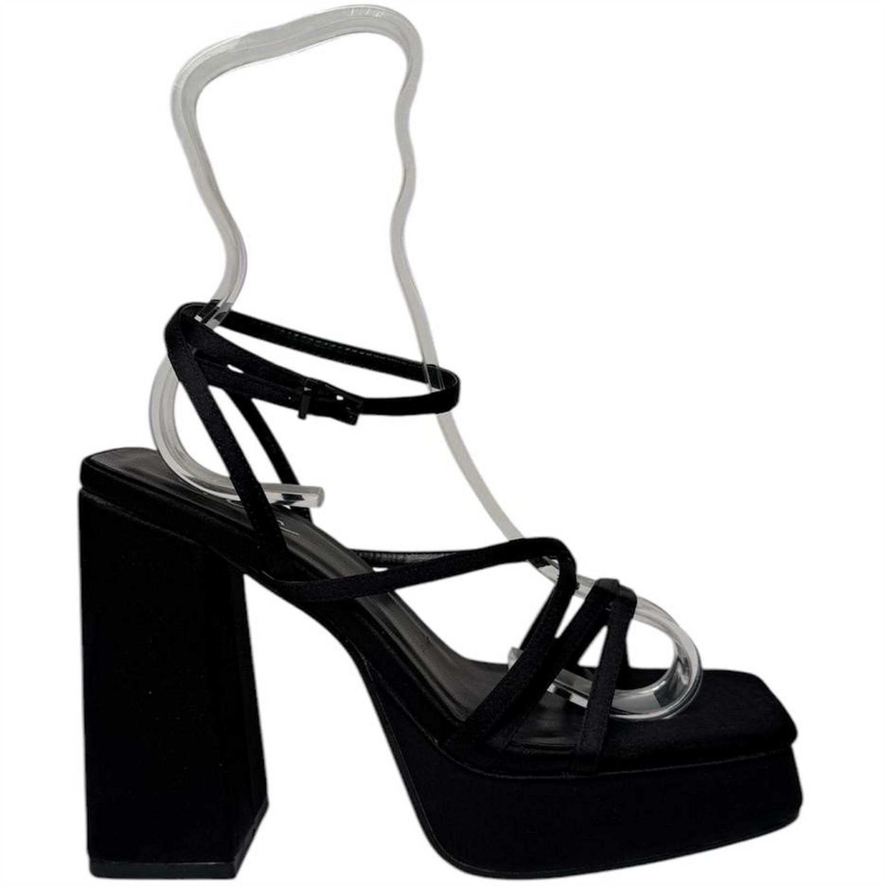 Chic Strappy Block Heel Platform Heeled Sandal