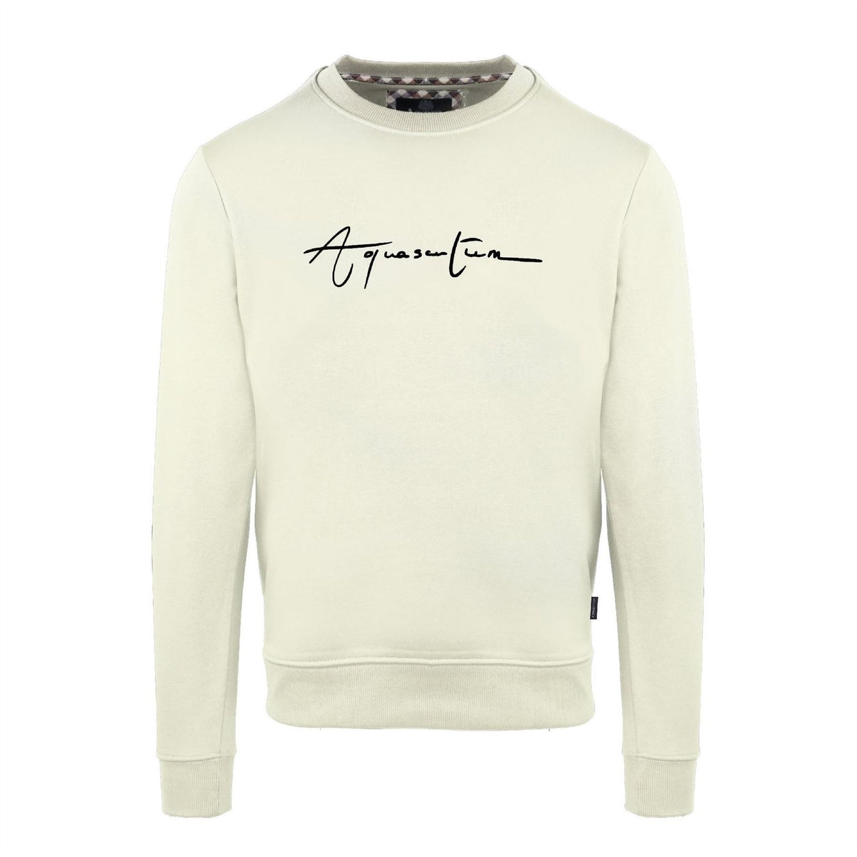 Aquascutum Crew Neck Ribbed Collar Long Sleeve Sweatshirt