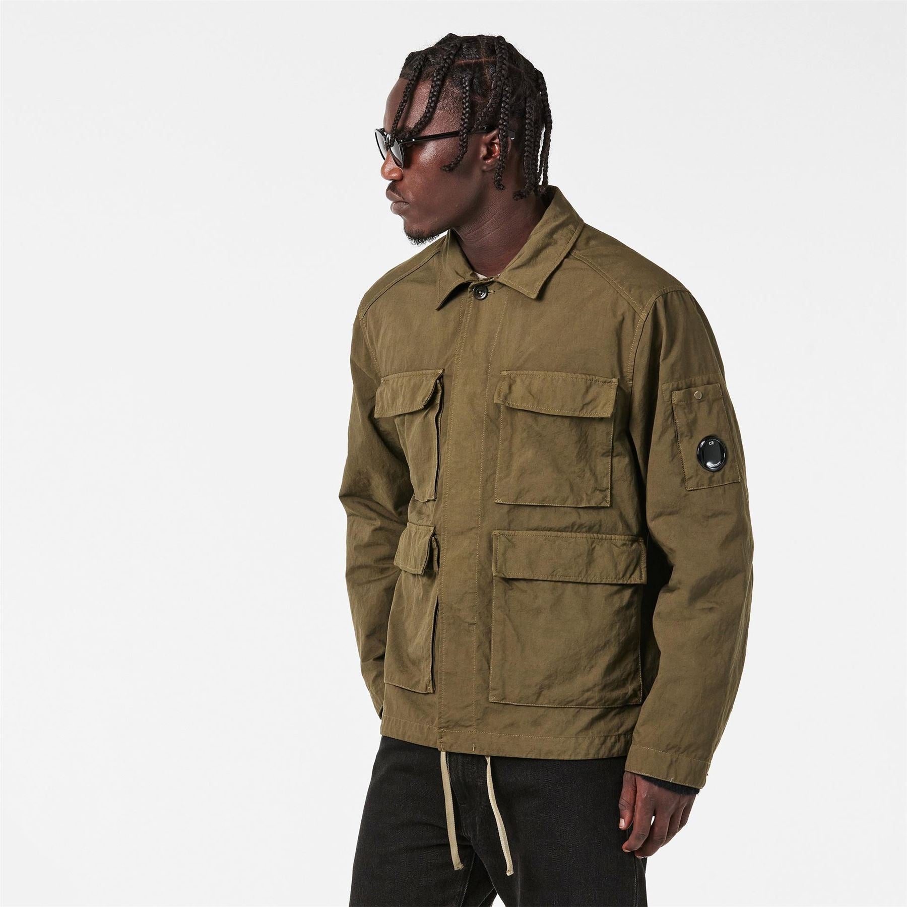 CP Company Solid Patterned Drawstring Four Pocket Field Jacket