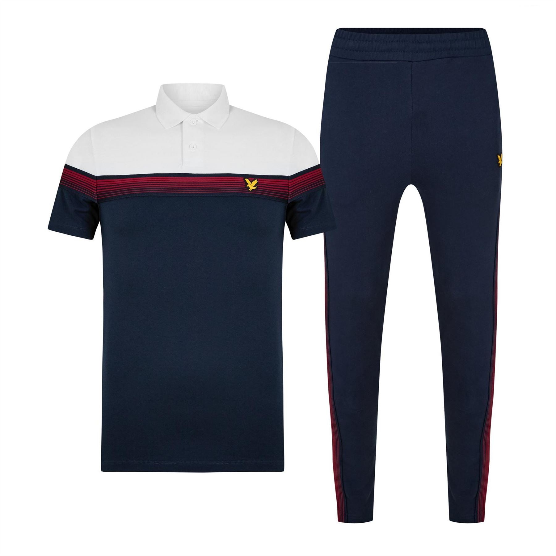 Lyle and Scott Collared Neck Polo Shirt Casual Pant Set
