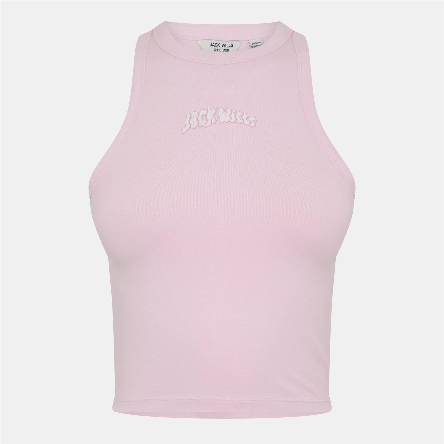 Jack Wills Cropped Crew Neck Lettering Slim Fit Tank
