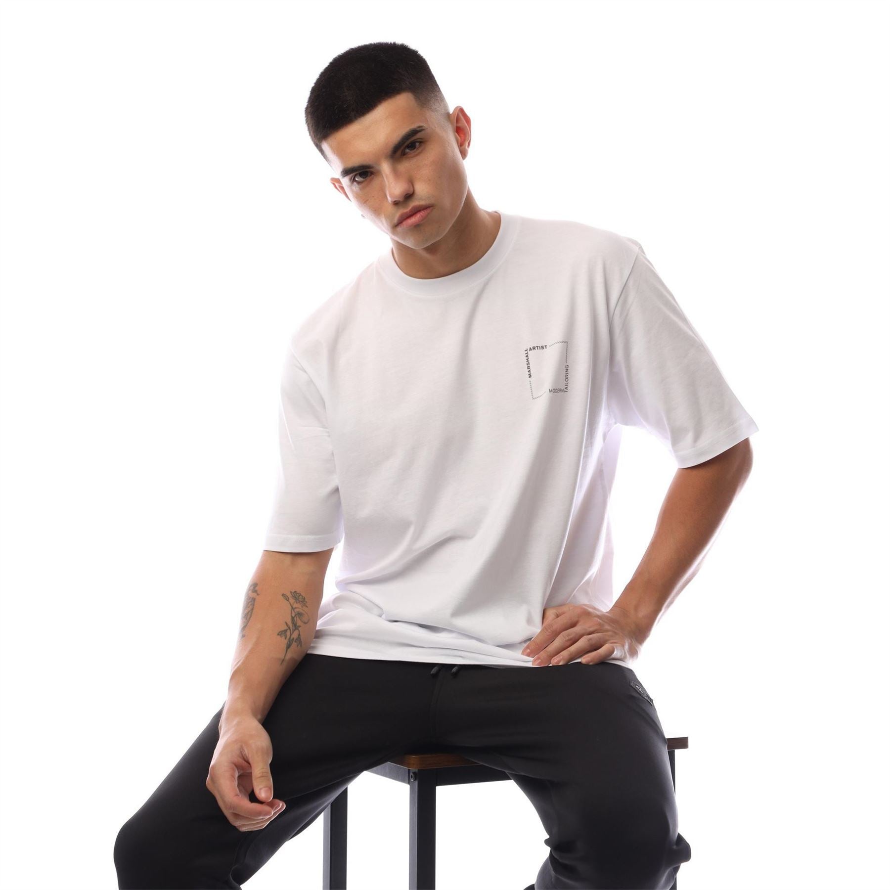 Marshall Artist Chevron Box Crew Neck Short Sleeve Jersey T-Shirt