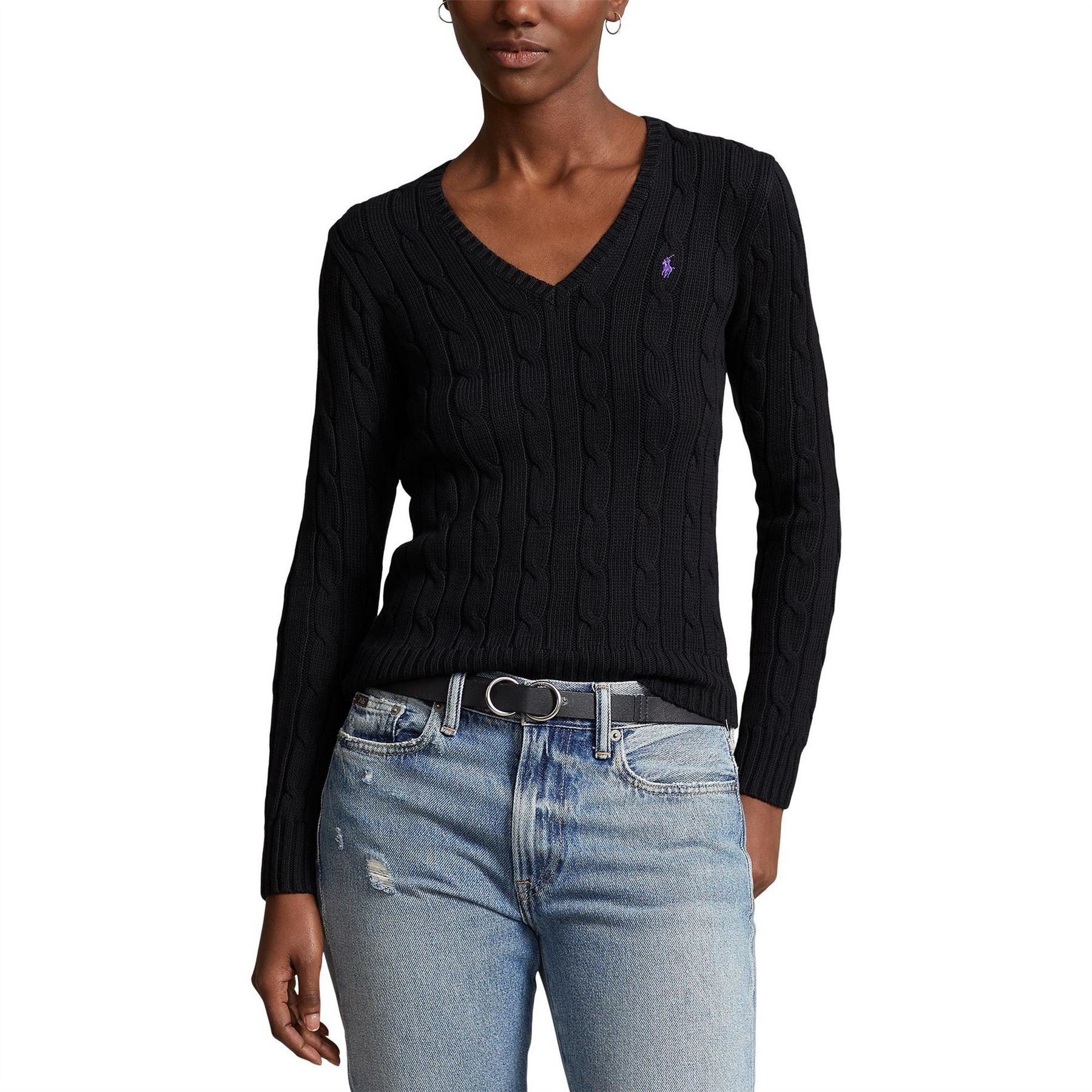 Polo Ralph Lauren Cable Knit V Neck Jumper