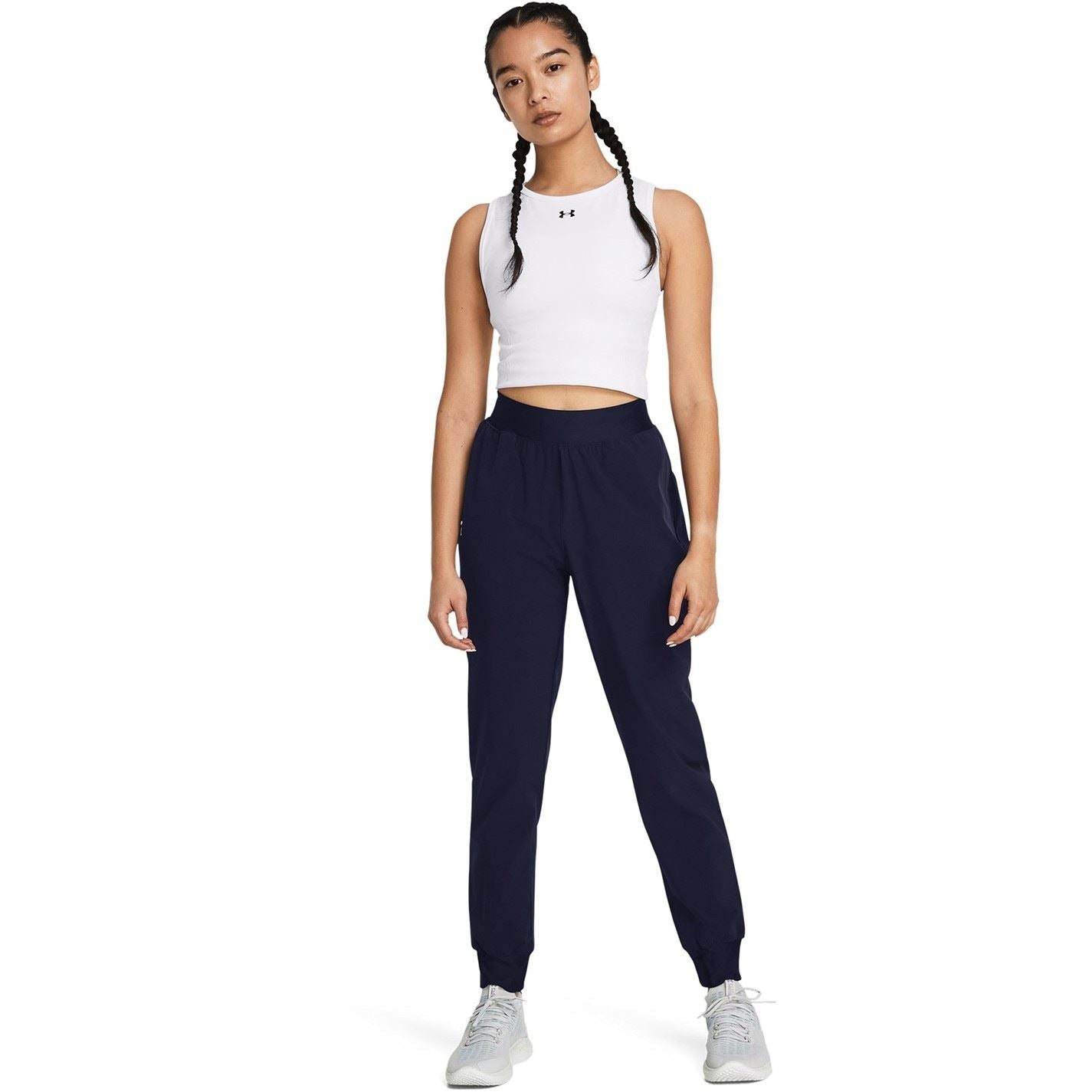 Under Armour Rise Solid Patterned High Rise Track Pants