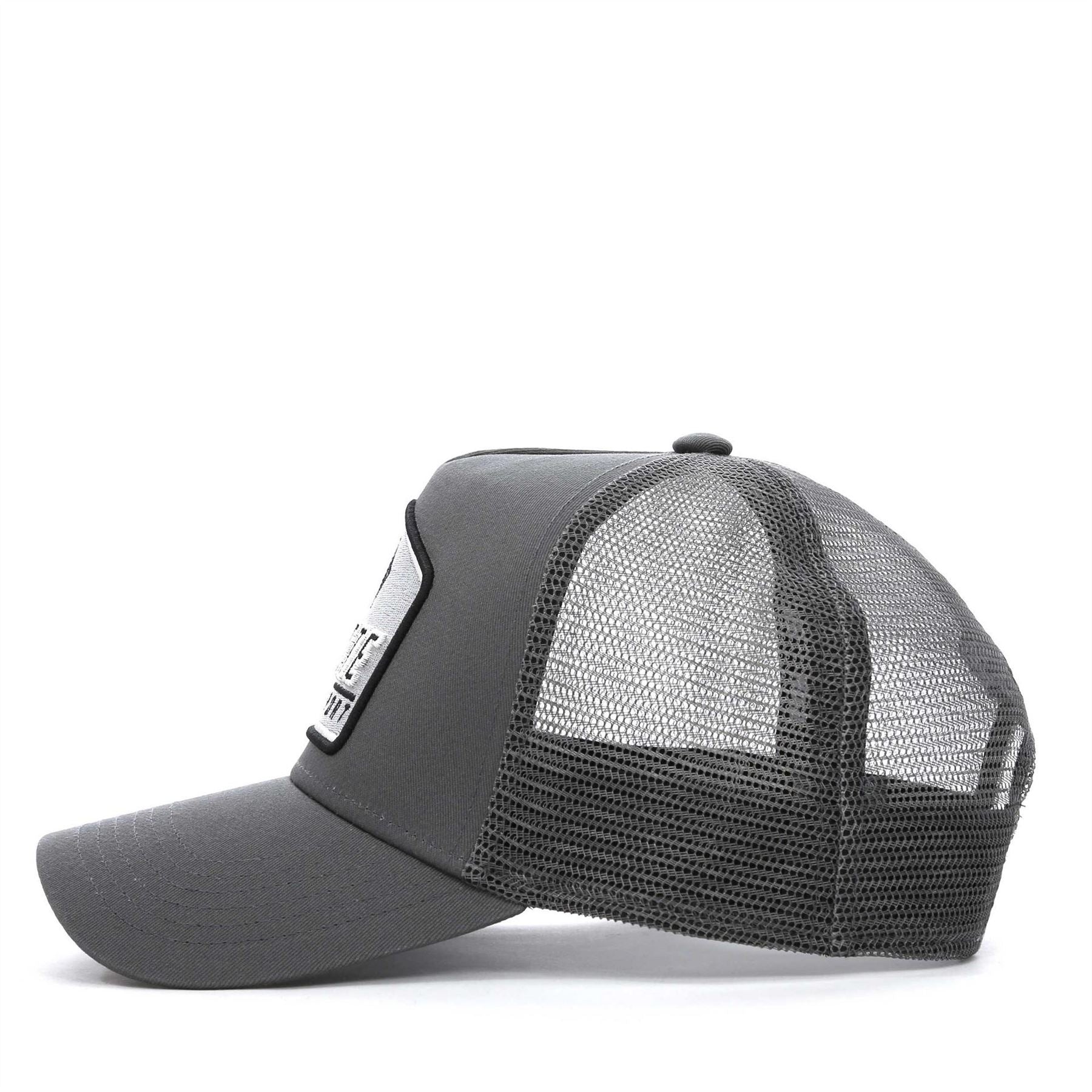 Societe Noir Lettering Trucker Cap with Pre Curved Brim