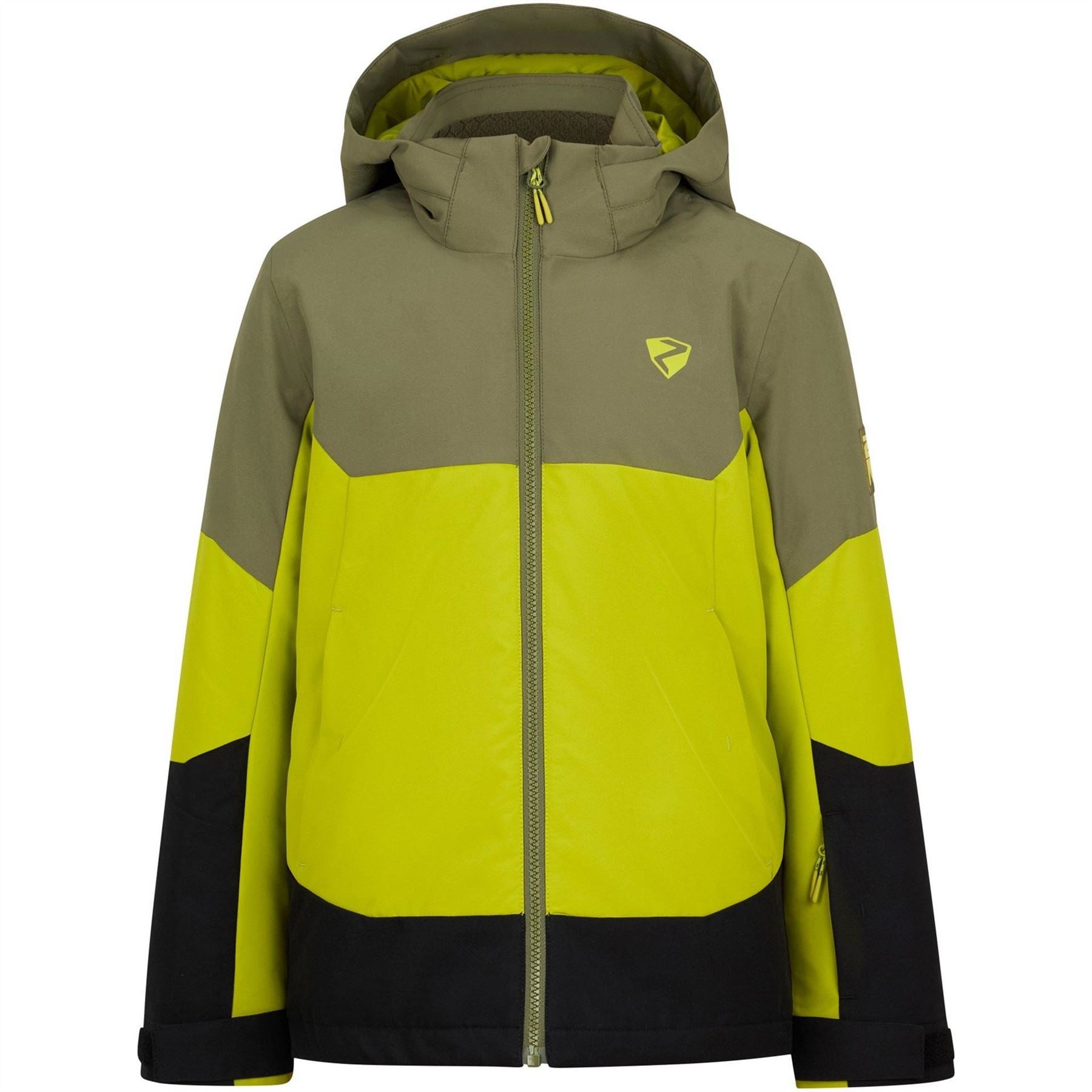 Ziener Agimo Hooded Zipped Pocket Color Block Ski Jacket