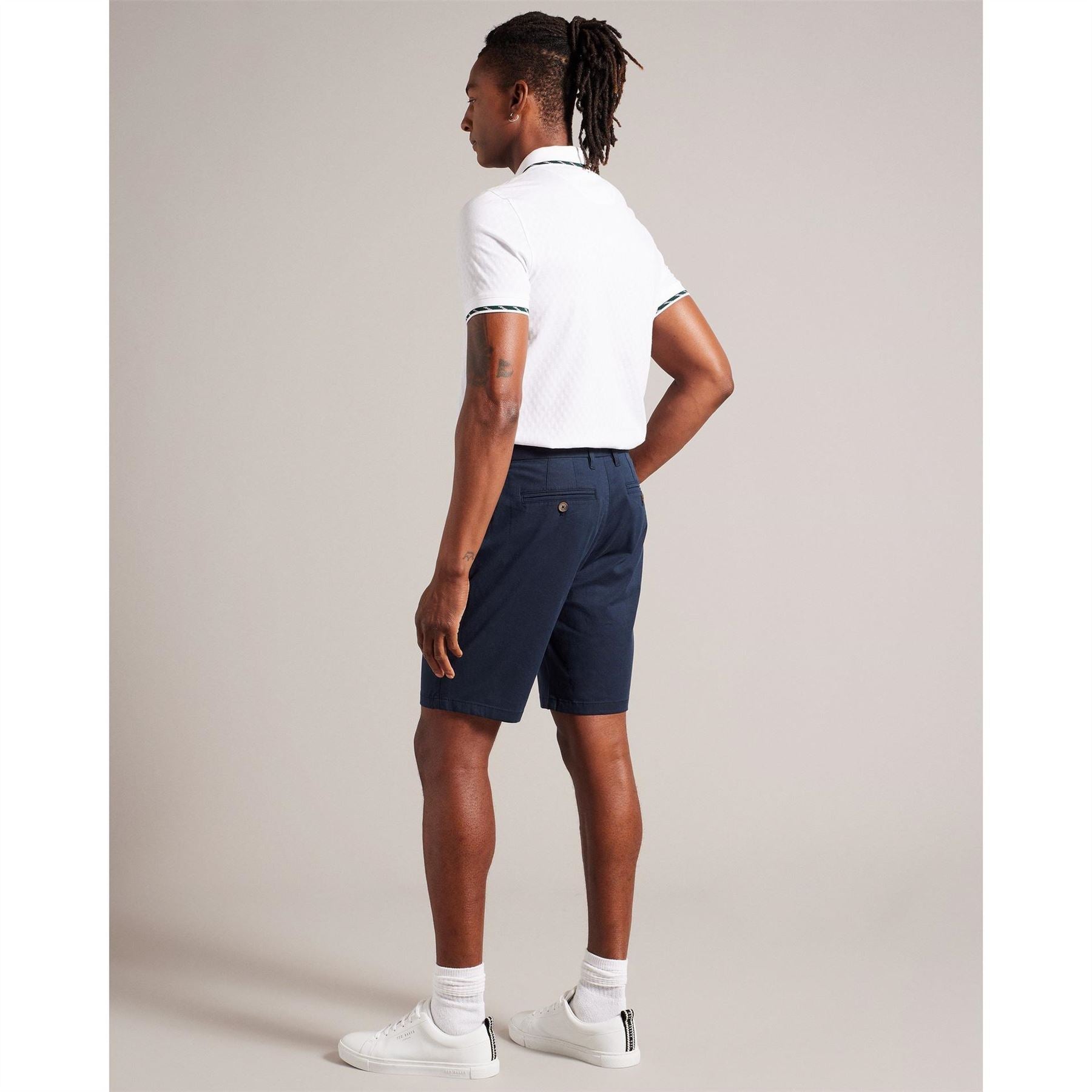 Ted Baker Solid Patterned Chino Shorts