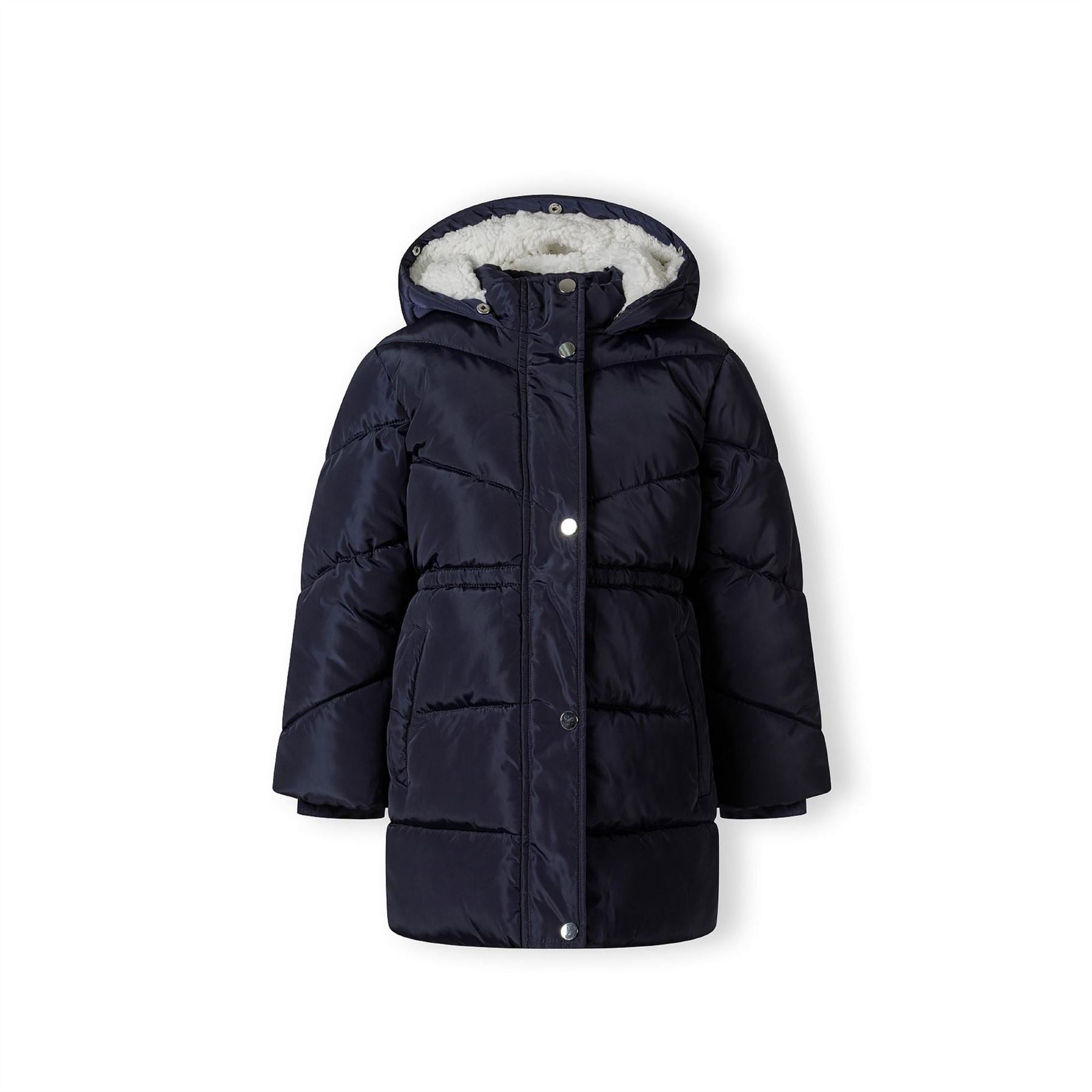 Minoti Girls Winter Coat With Padded Hood Navy