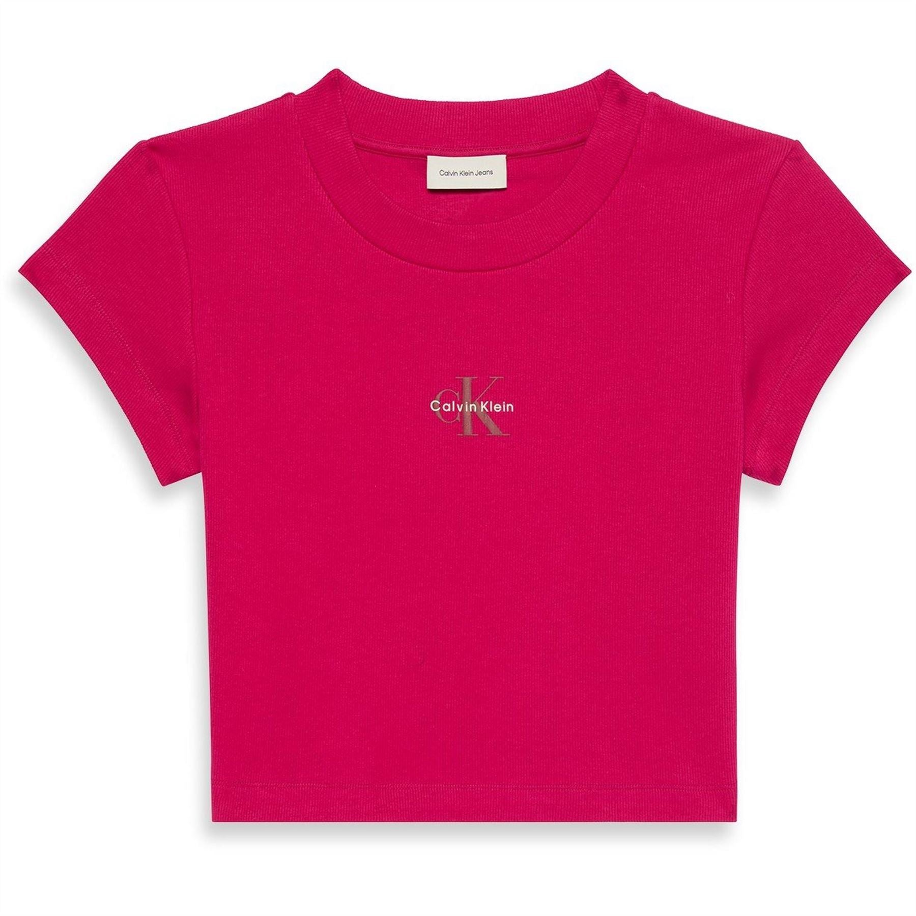 Calvin Klein Jeans Baby Slim Fit Cropped Crew Neck T-Shirt