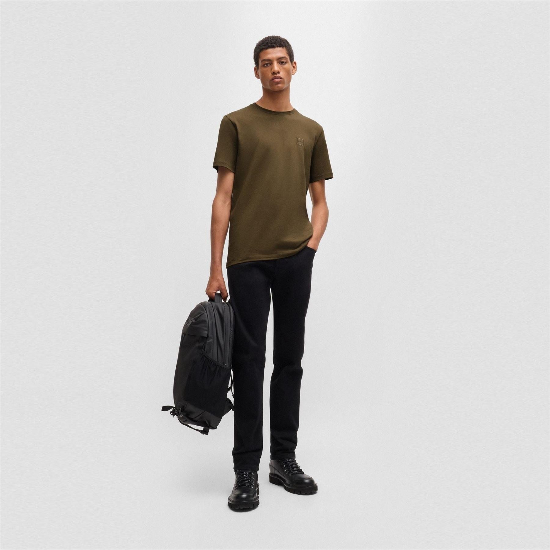 Boss BOSS ORANGE Tales T Shirt with Logo Patch Premium Cotton