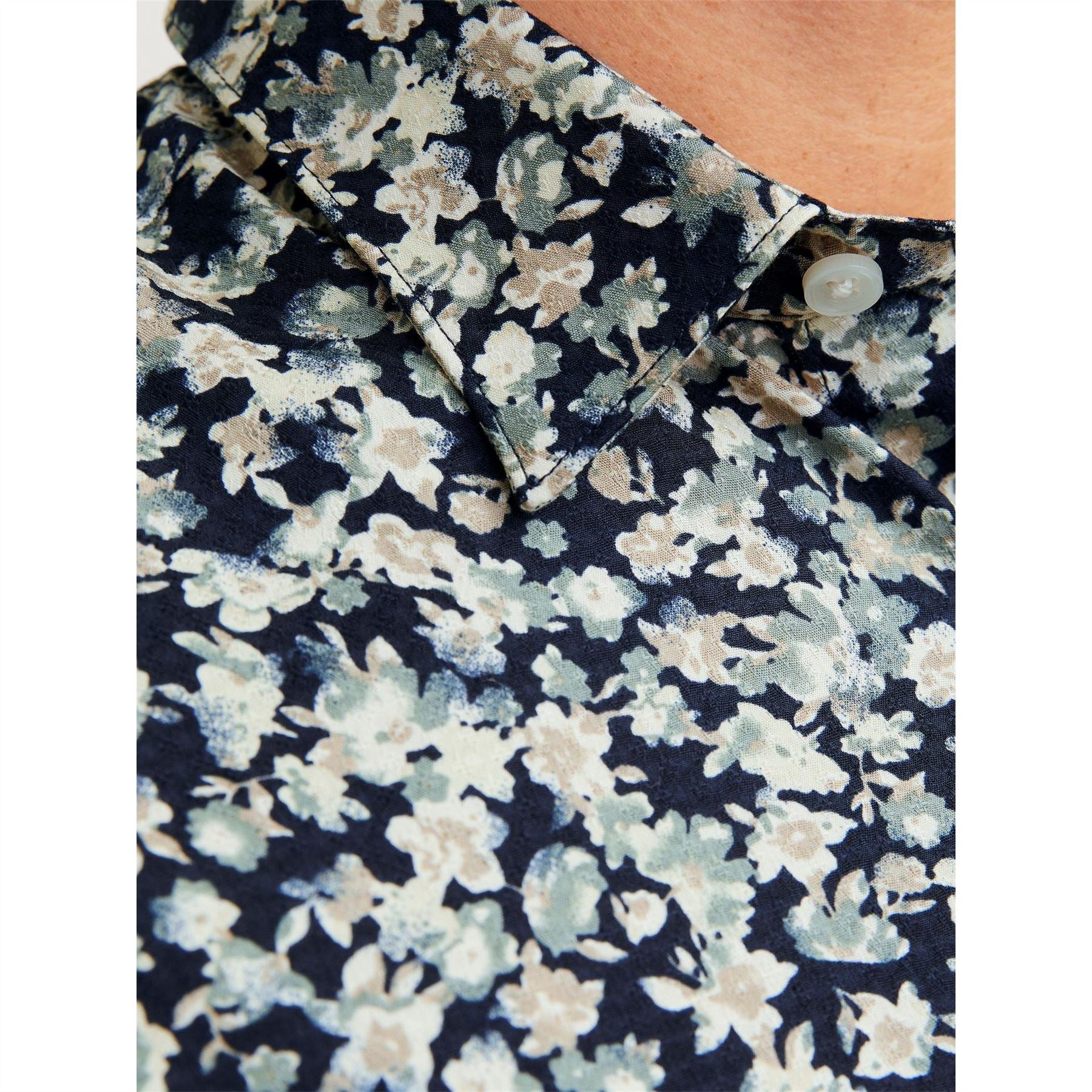 Jack and Jones Floral Patterned Regular Fit Short Sleeve Shirt